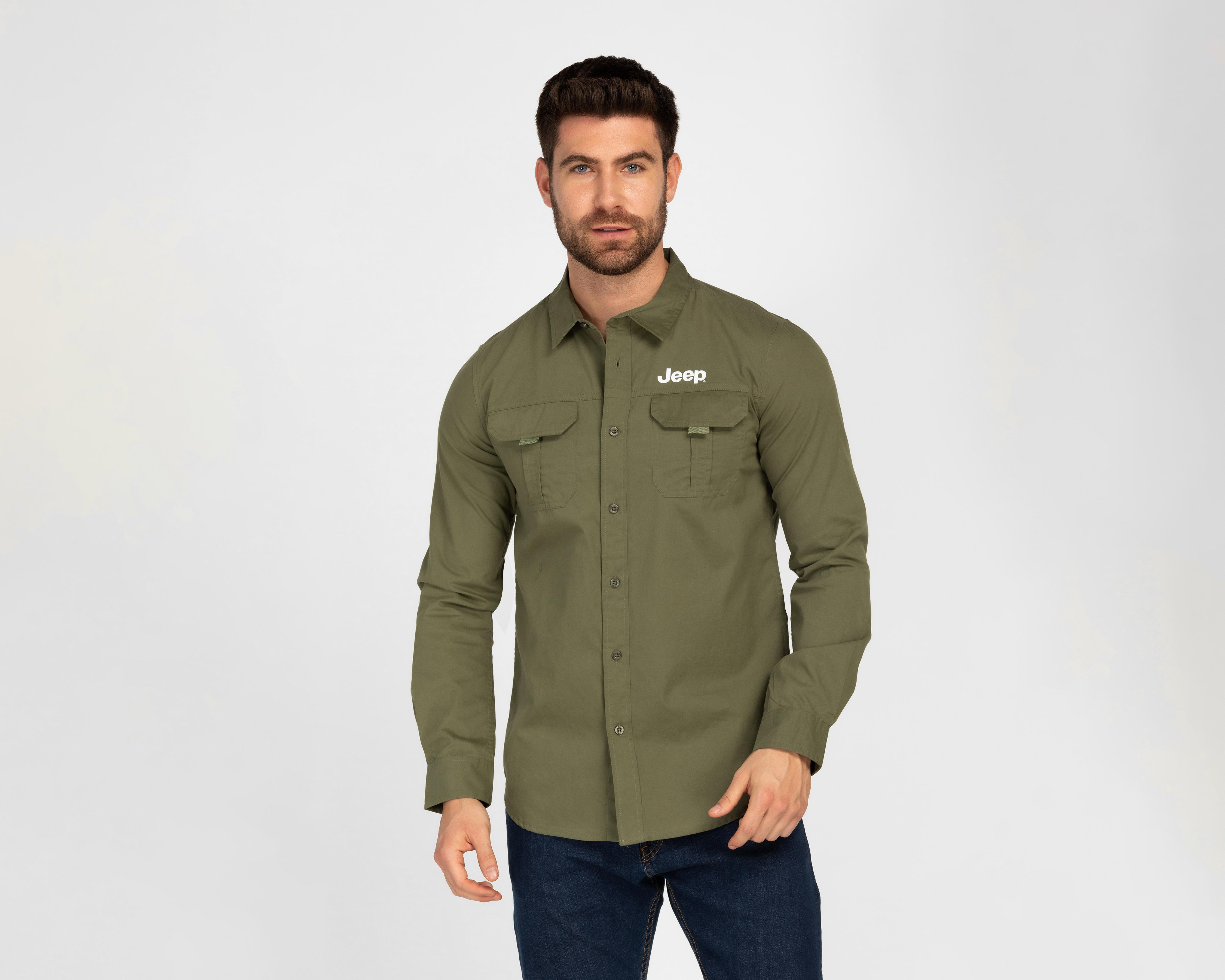 Foto 1 | Camisa de Algodón Jeep Regular Lisa para Hombre