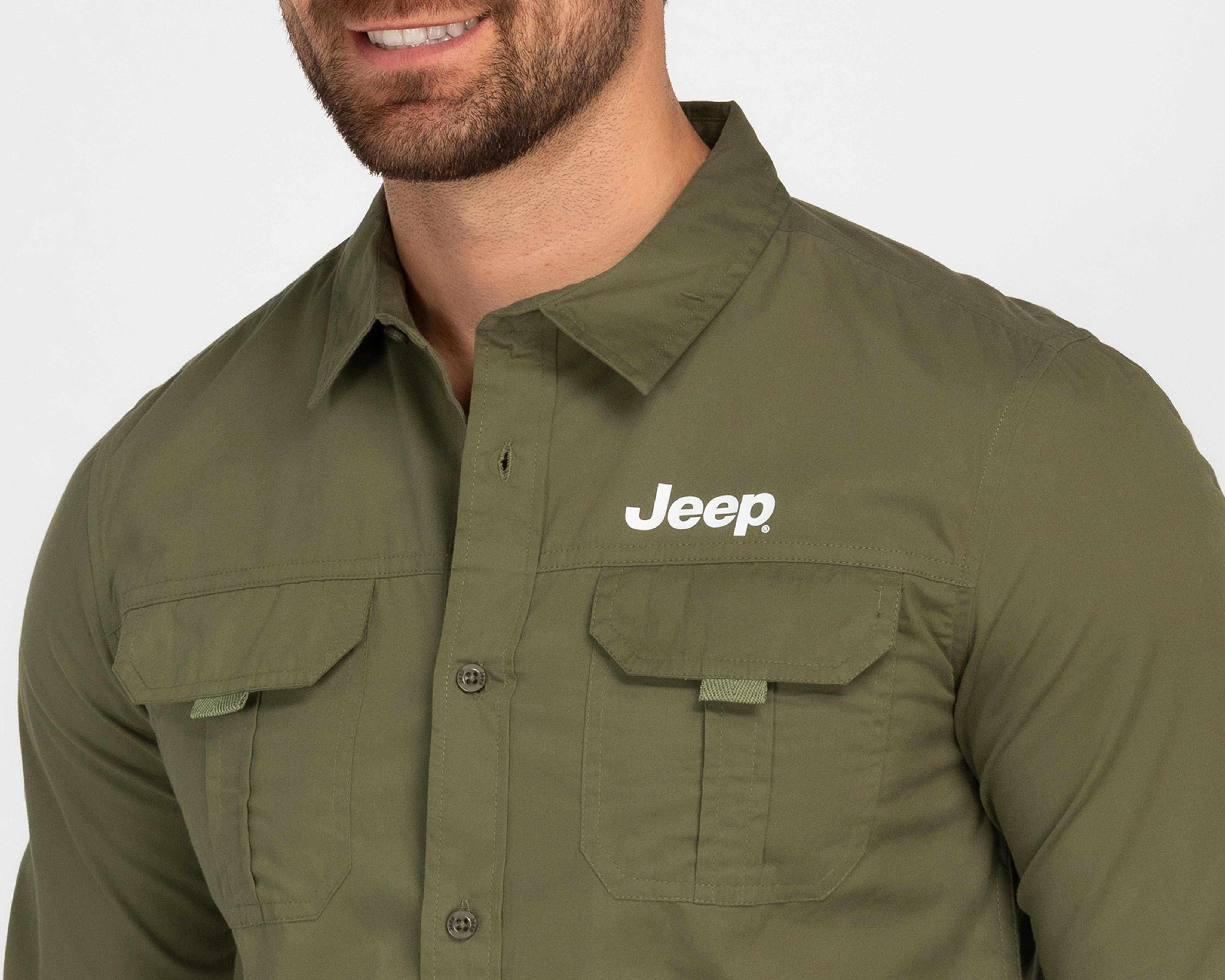 Foto 3 | Camisa de Algodón Jeep Regular Lisa para Hombre