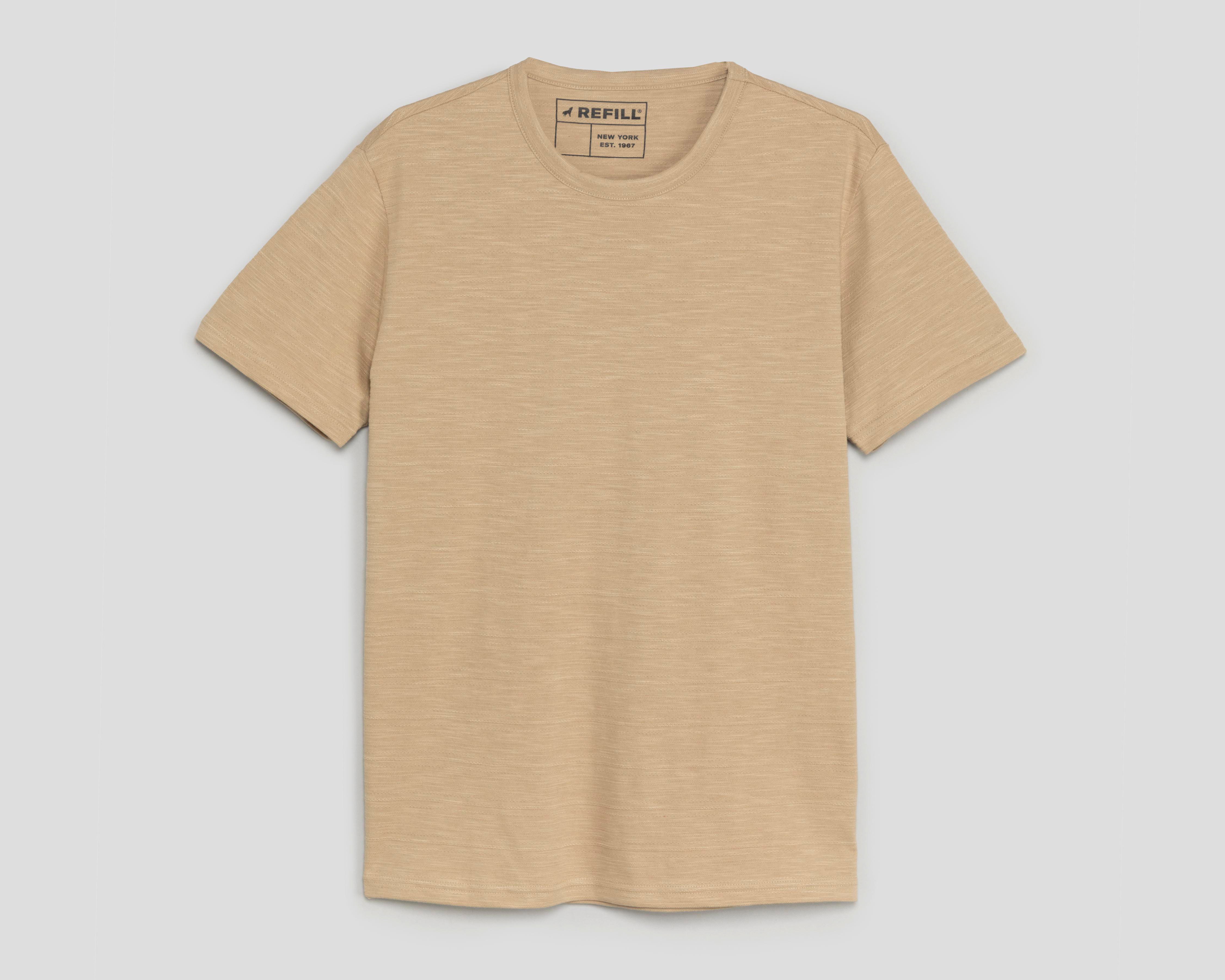 Foto 2 pulgar | Playera de Cuello Redondo Beige Refill para Hombre