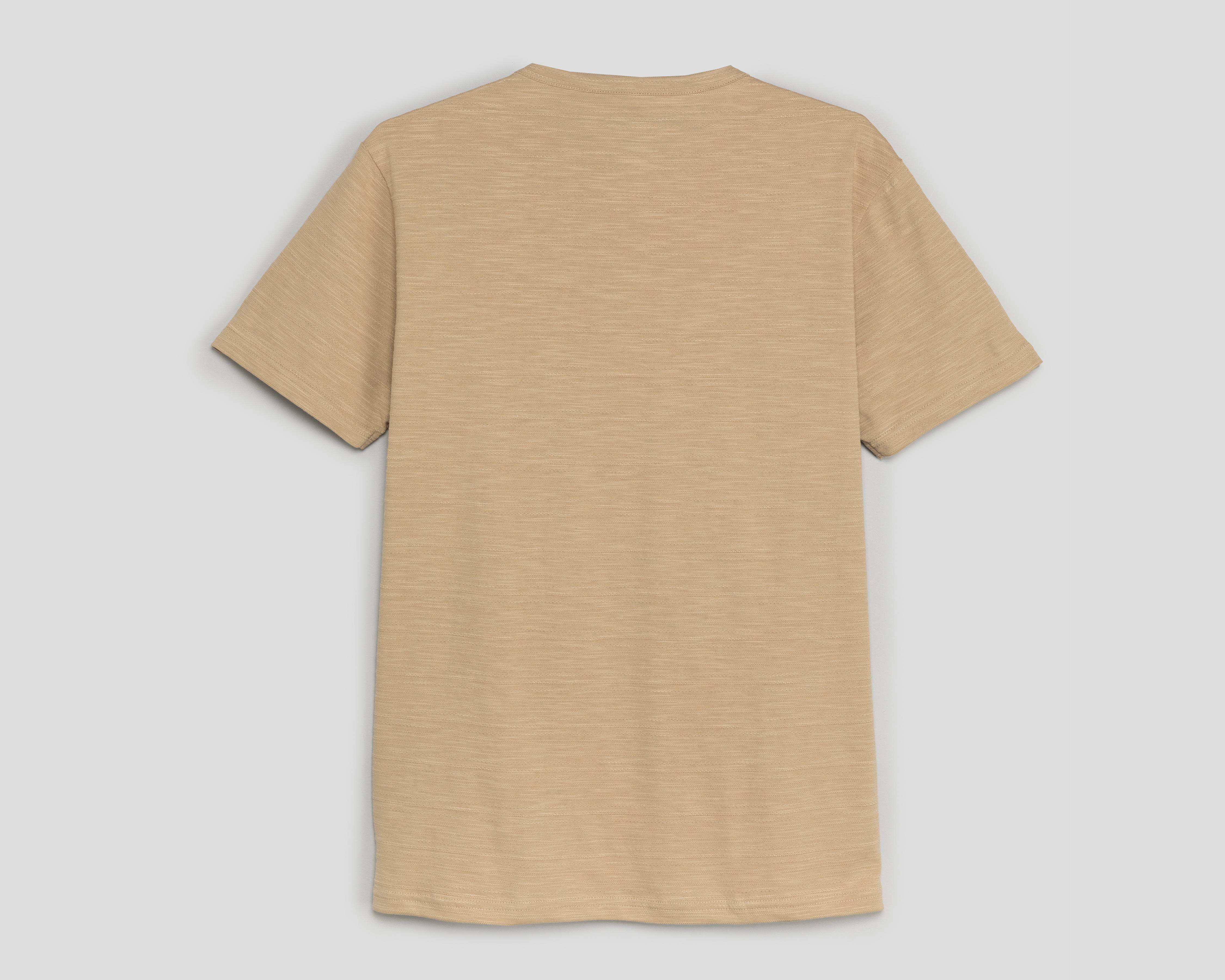 Foto 3 pulgar | Playera de Cuello Redondo Beige Refill para Hombre