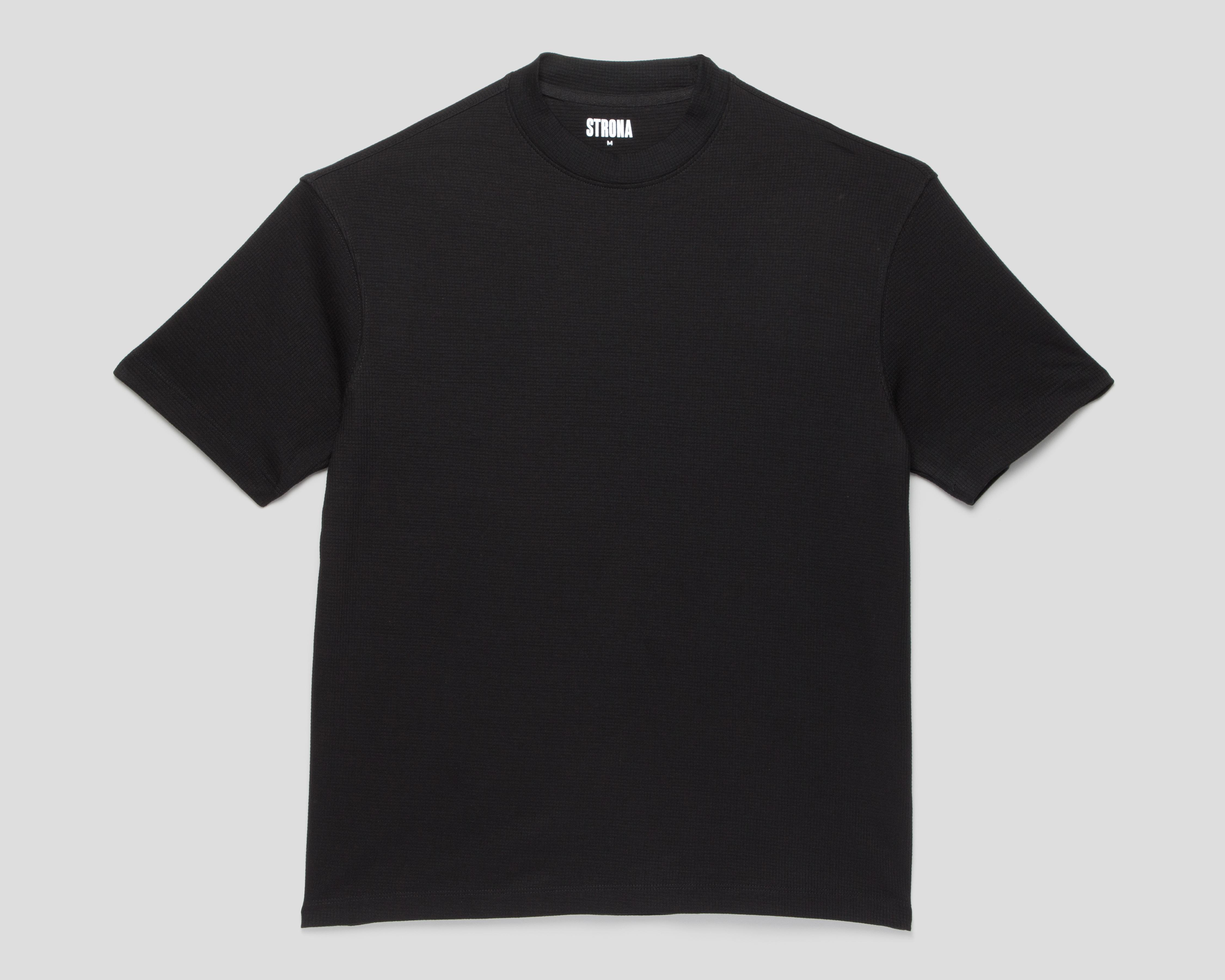 Foto 2 pulgar | Playera de Cuello Redondo Negra Strona para Hombre