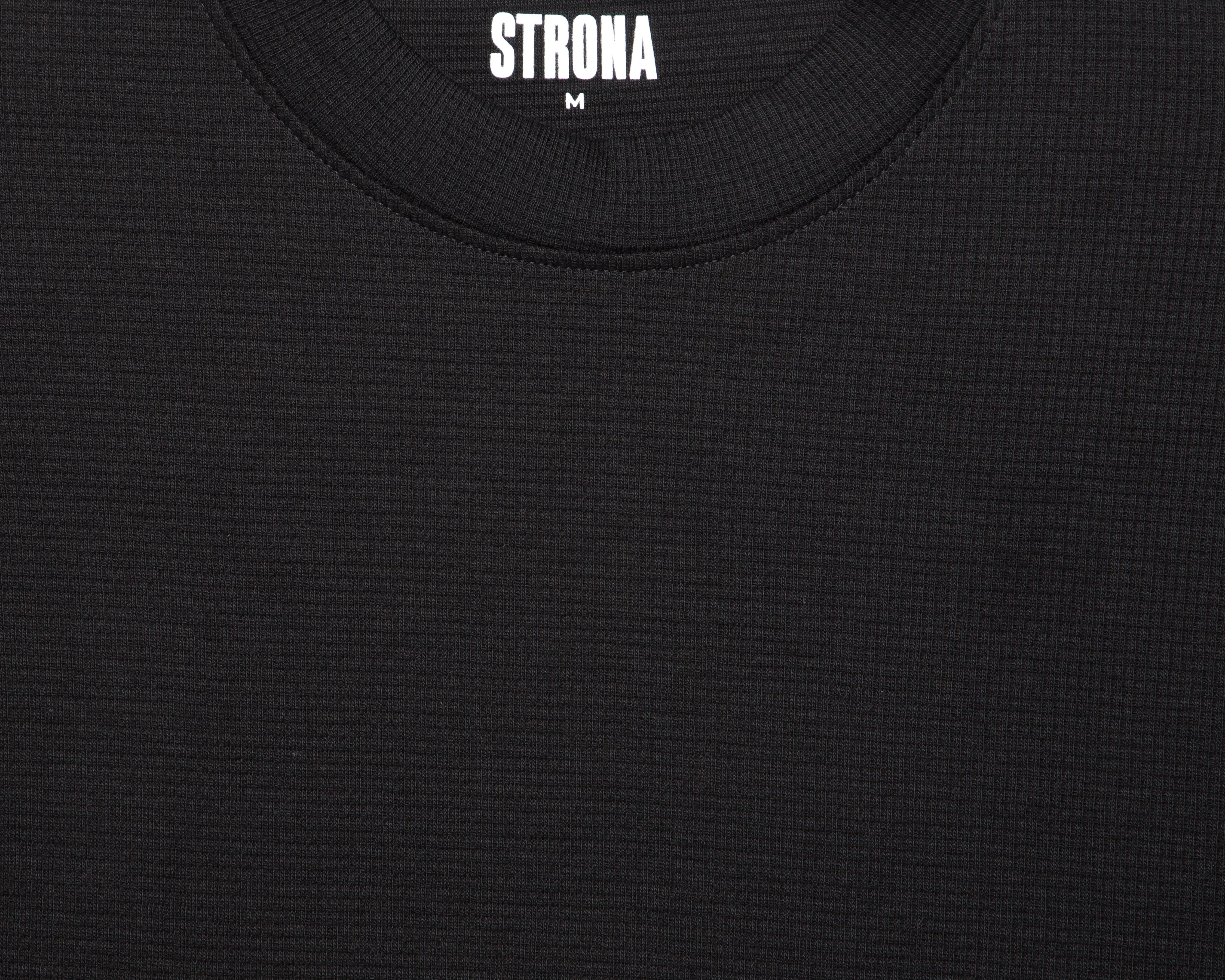 Foto 4 pulgar | Playera de Cuello Redondo Negra Strona para Hombre