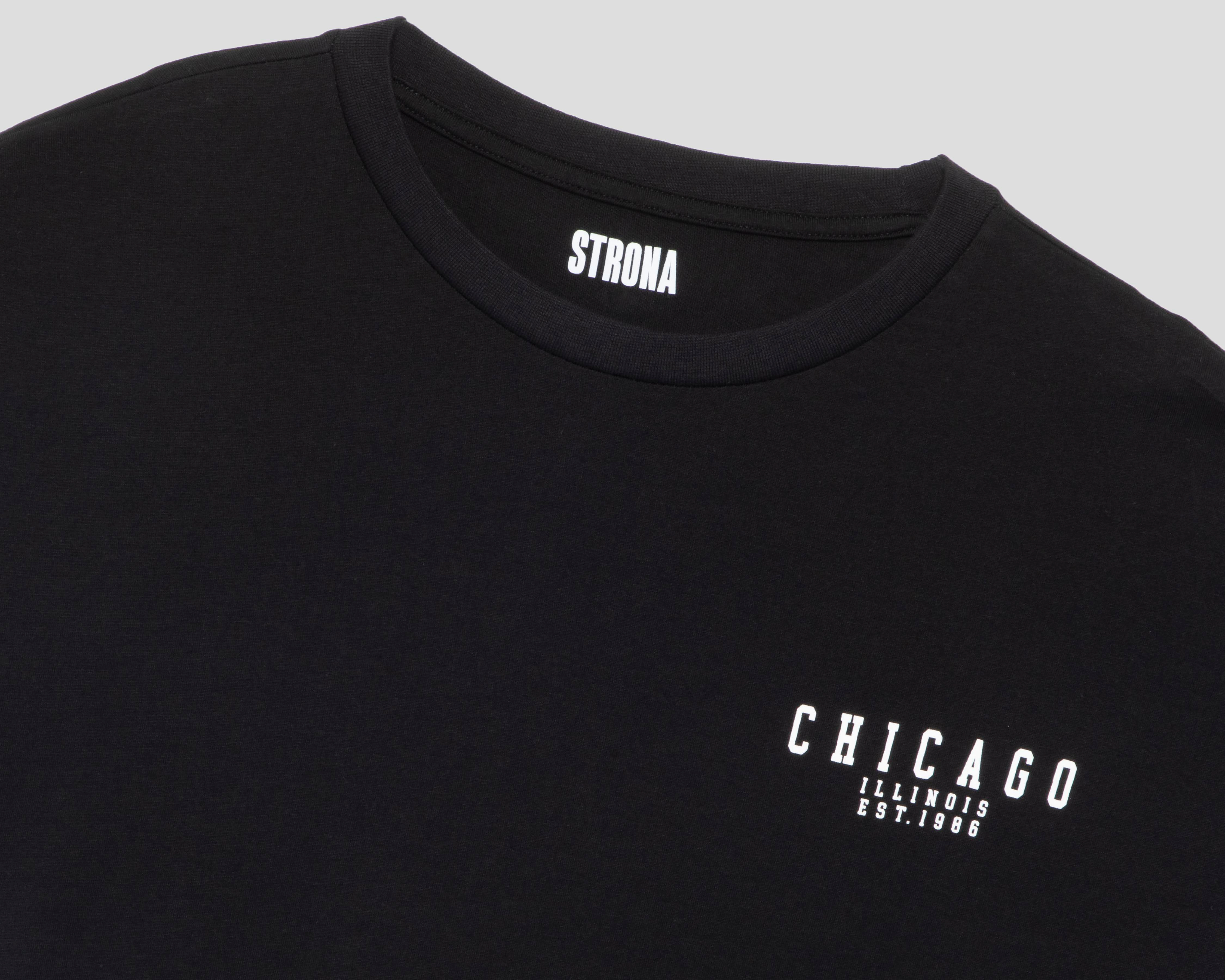 Foto 4 pulgar | Playera de Cuello Redondo Negra Strona para Hombre