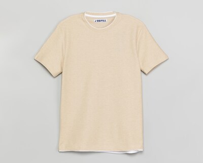 Foto 1 | Playera de Cuello Redondo Beige Refill para Hombre