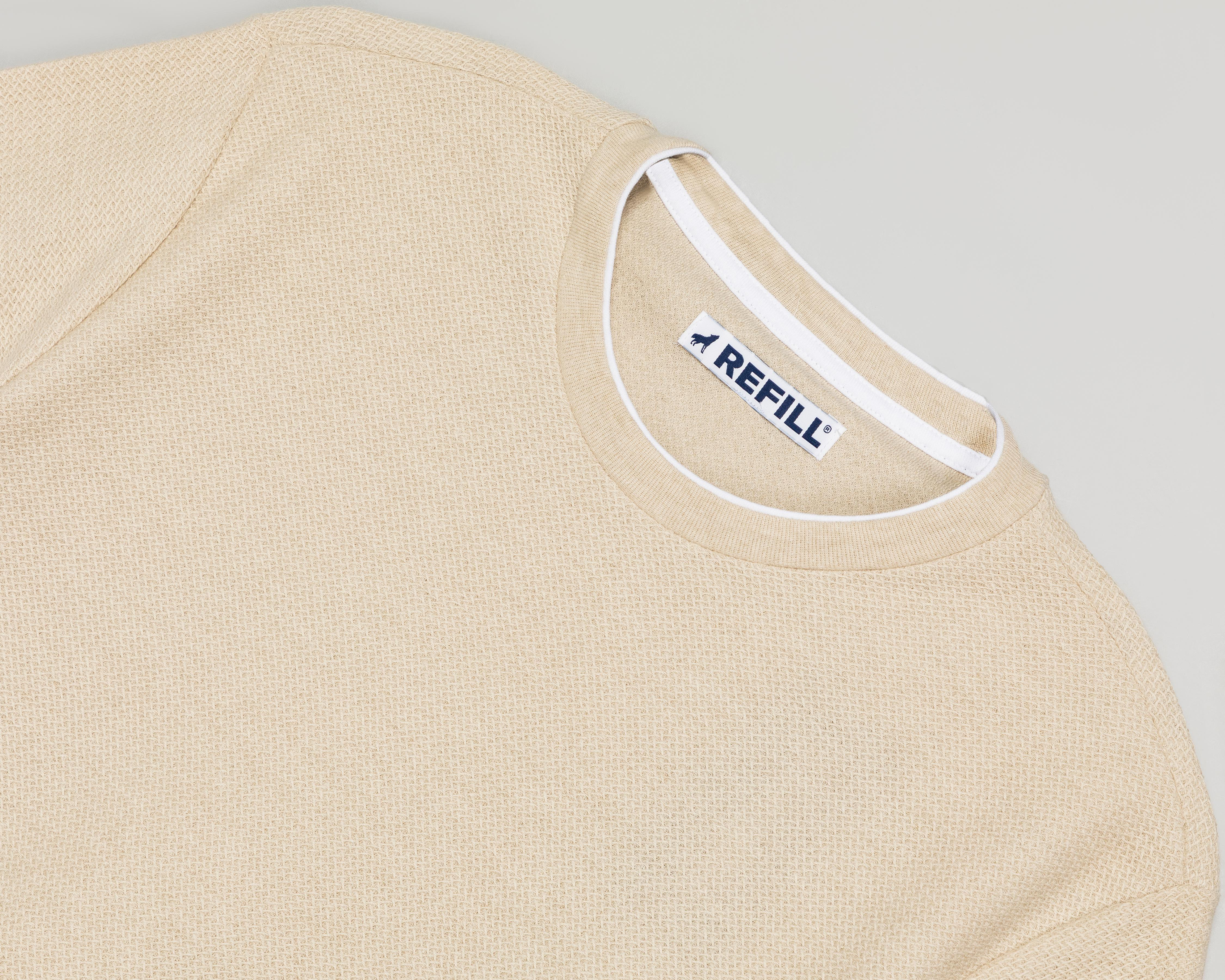 Foto 4 pulgar | Playera de Cuello Redondo Beige Refill para Hombre