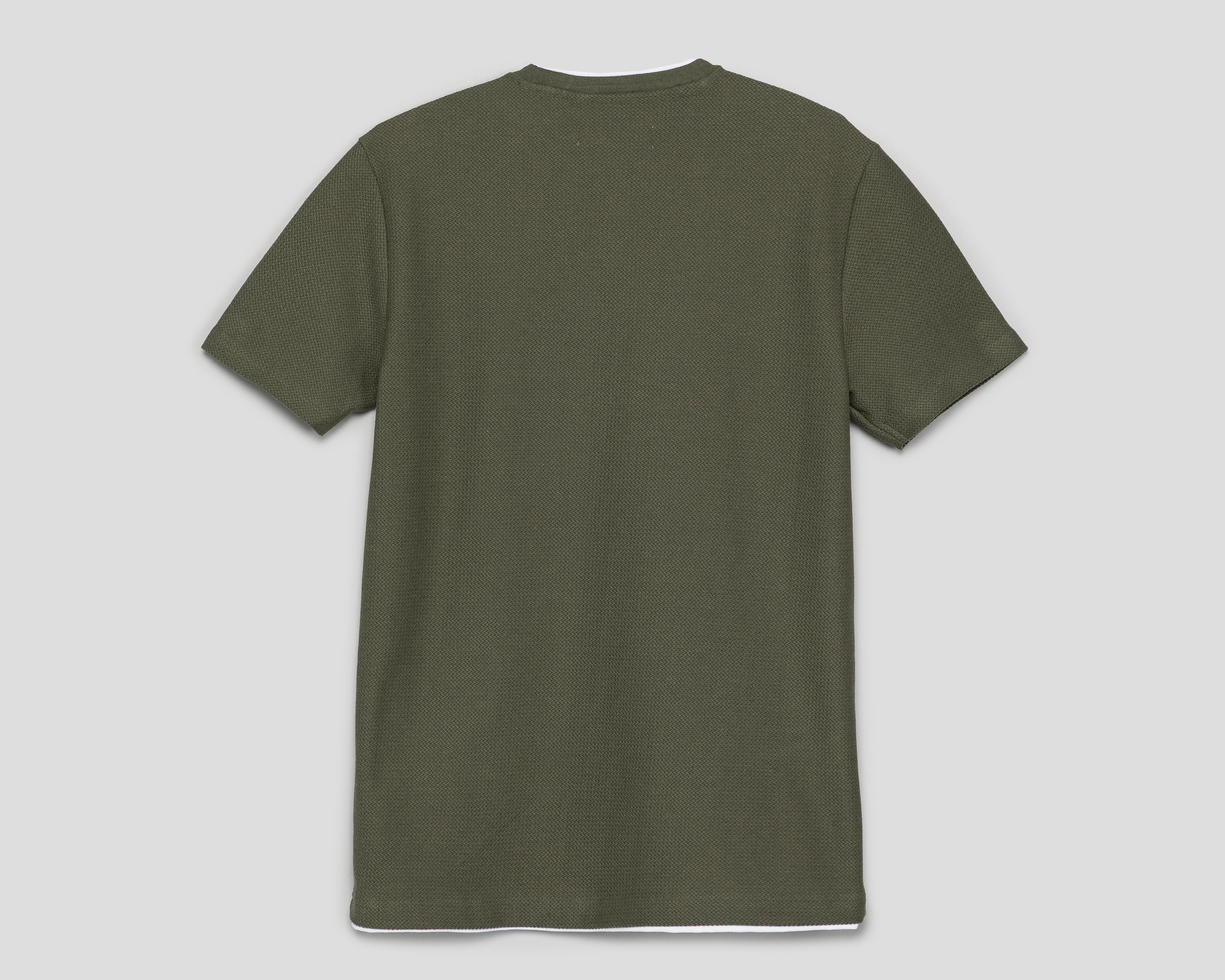 Foto 3 pulgar | Playera de Cuello Redondo Verde Refill para Hombre