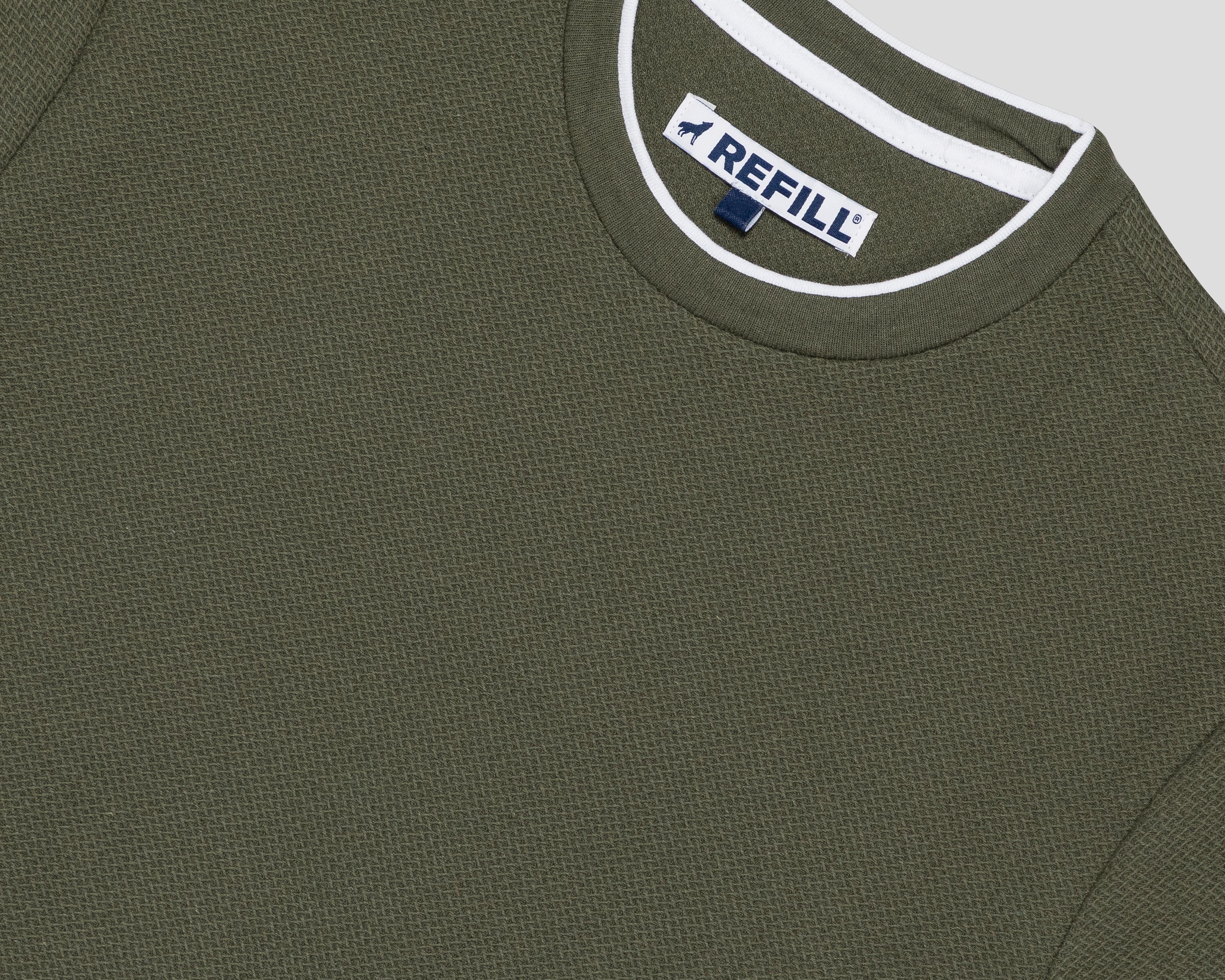 Foto 4 pulgar | Playera de Cuello Redondo Verde Refill para Hombre
