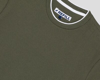 Foto 3 | Playera de Cuello Redondo Verde Refill para Hombre