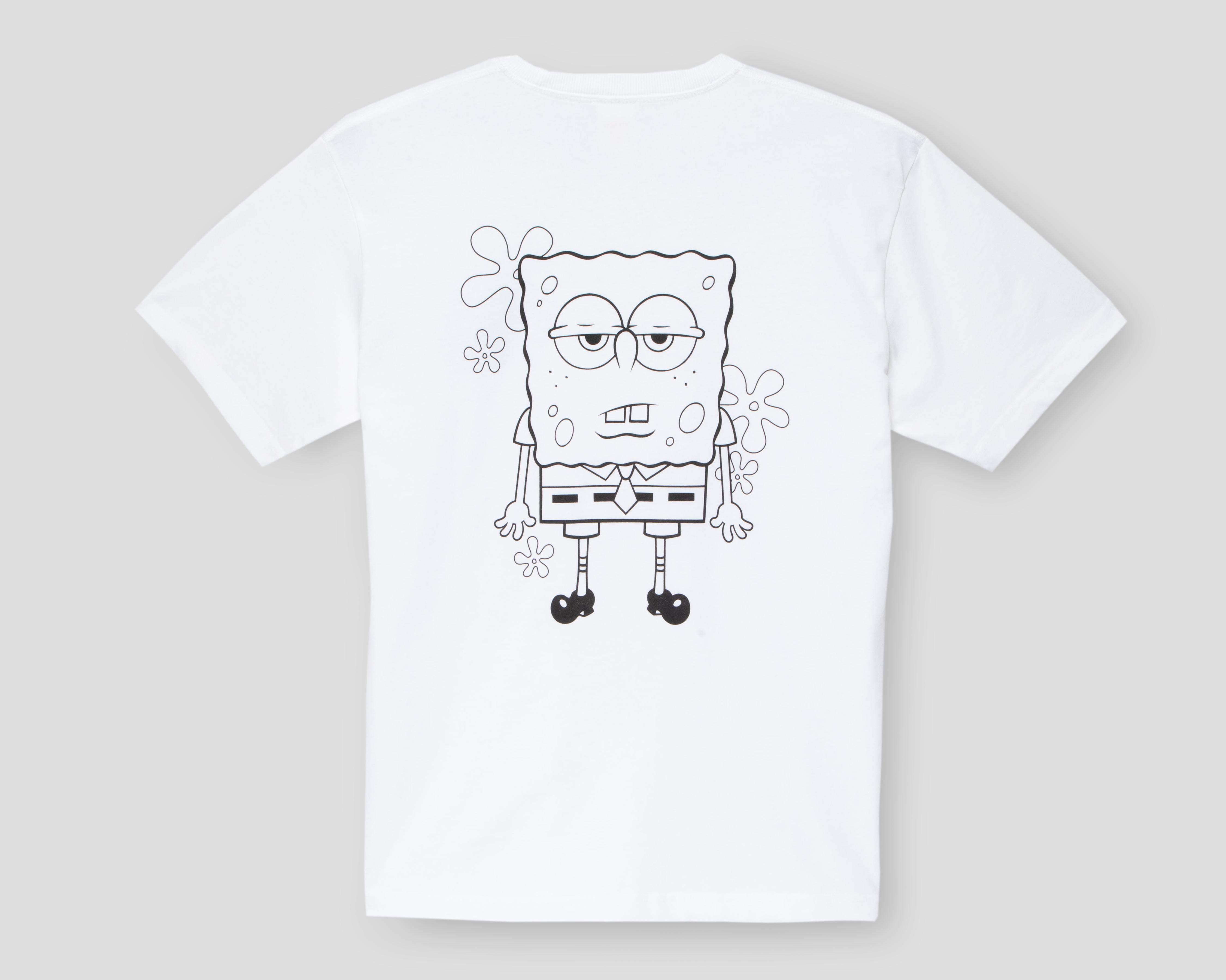 Foto 3 pulgar | Playera de Cuello Redondo Blanca Bob Esponja para Hombre