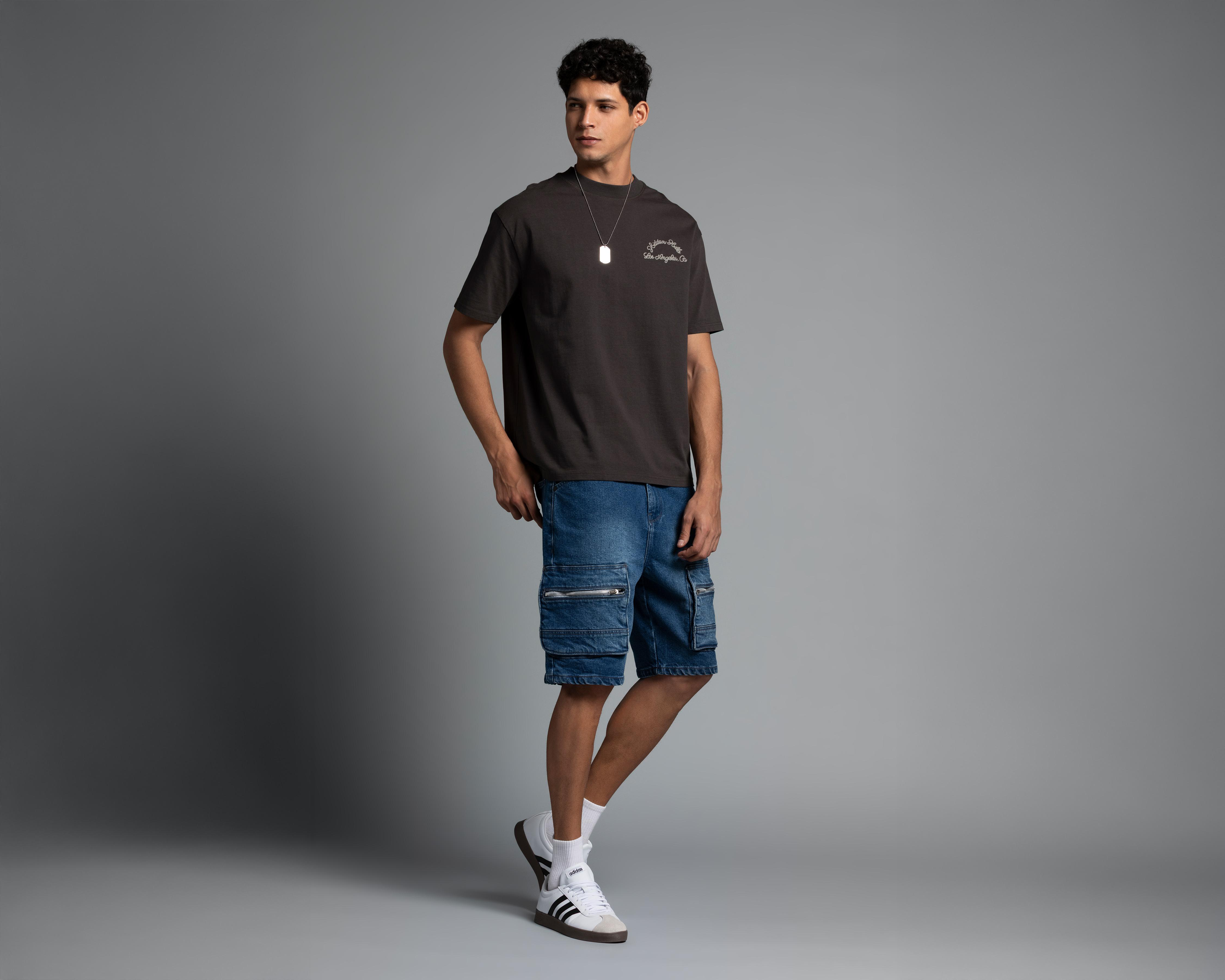 Foto 3 pulgar | Playera Strona Cuello Redondo para Hombre