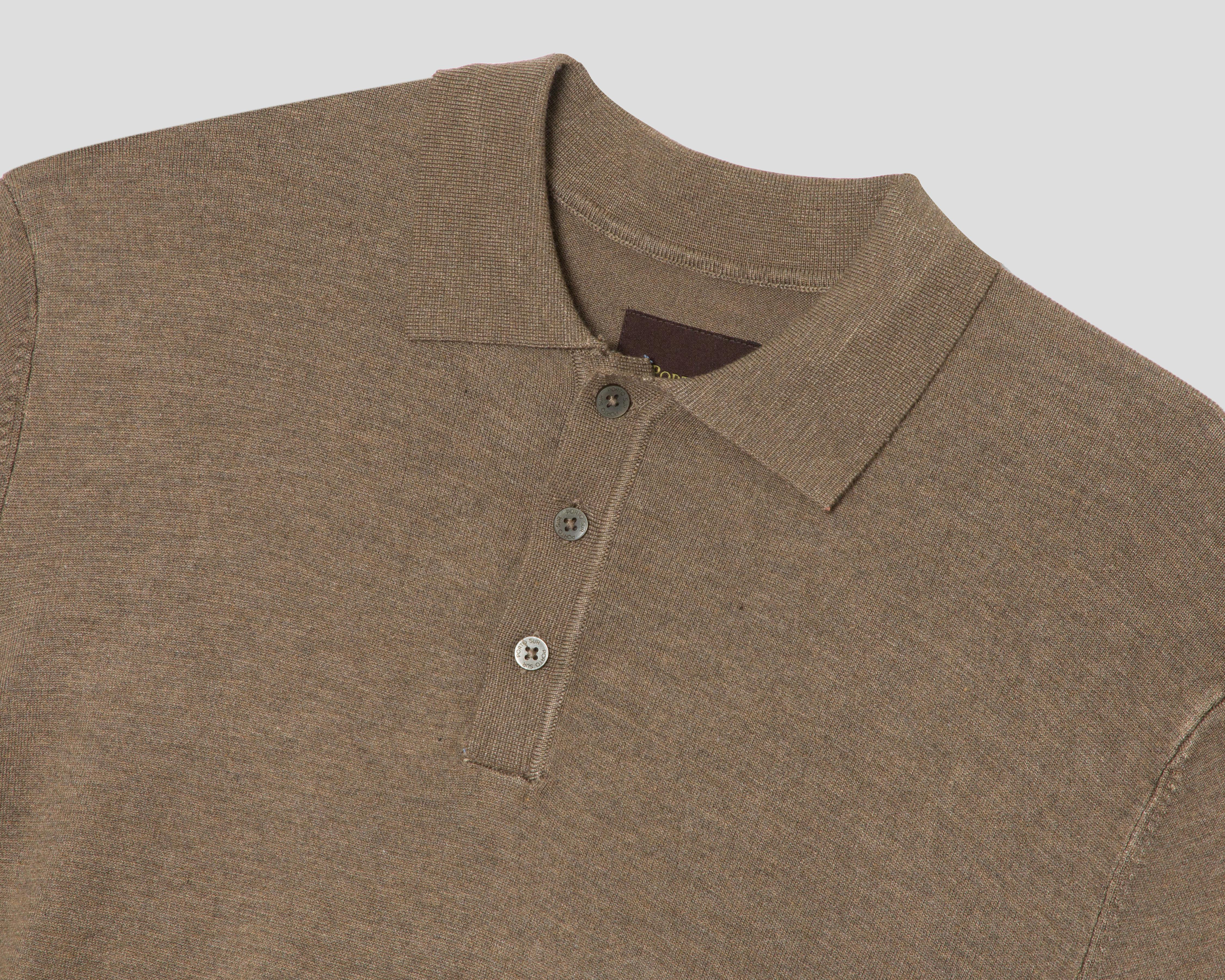 Foto 3 | Playera Polo Porto Sur Manga Corta Café para Hombre