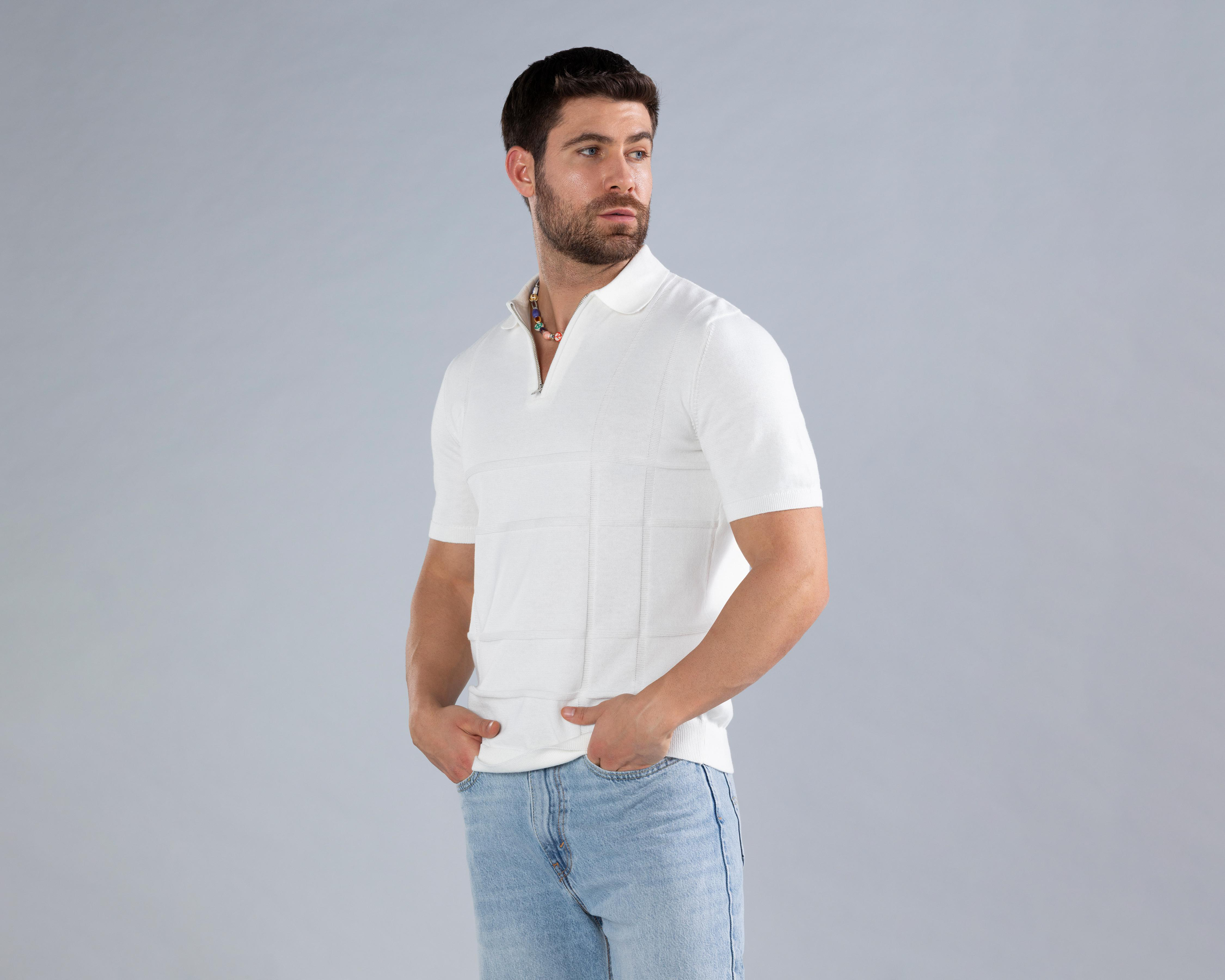 Foto 2 pulgar | Playera Polo Strona Blanca para Hombre
