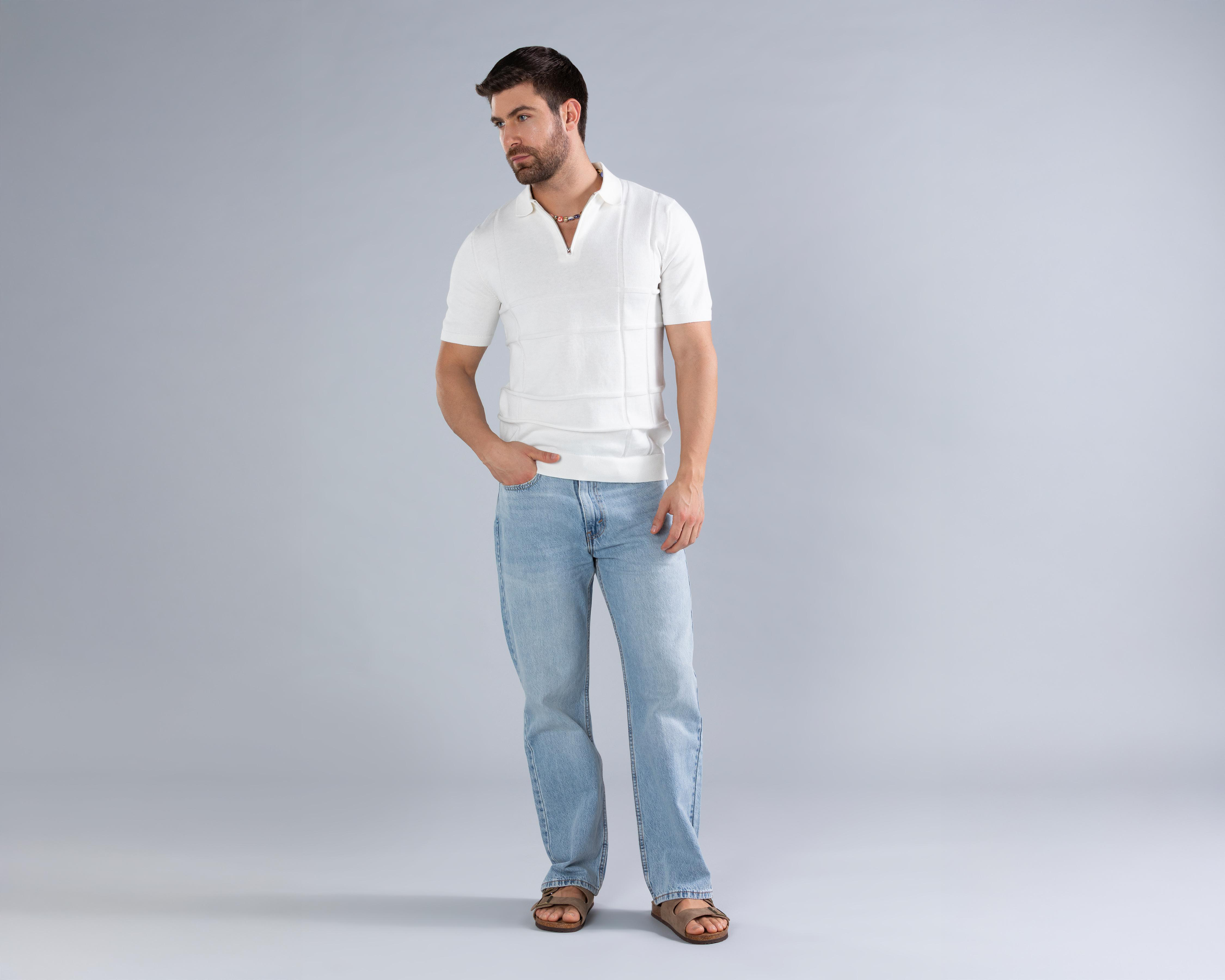 Foto 4 pulgar | Playera Polo Strona Blanca para Hombre