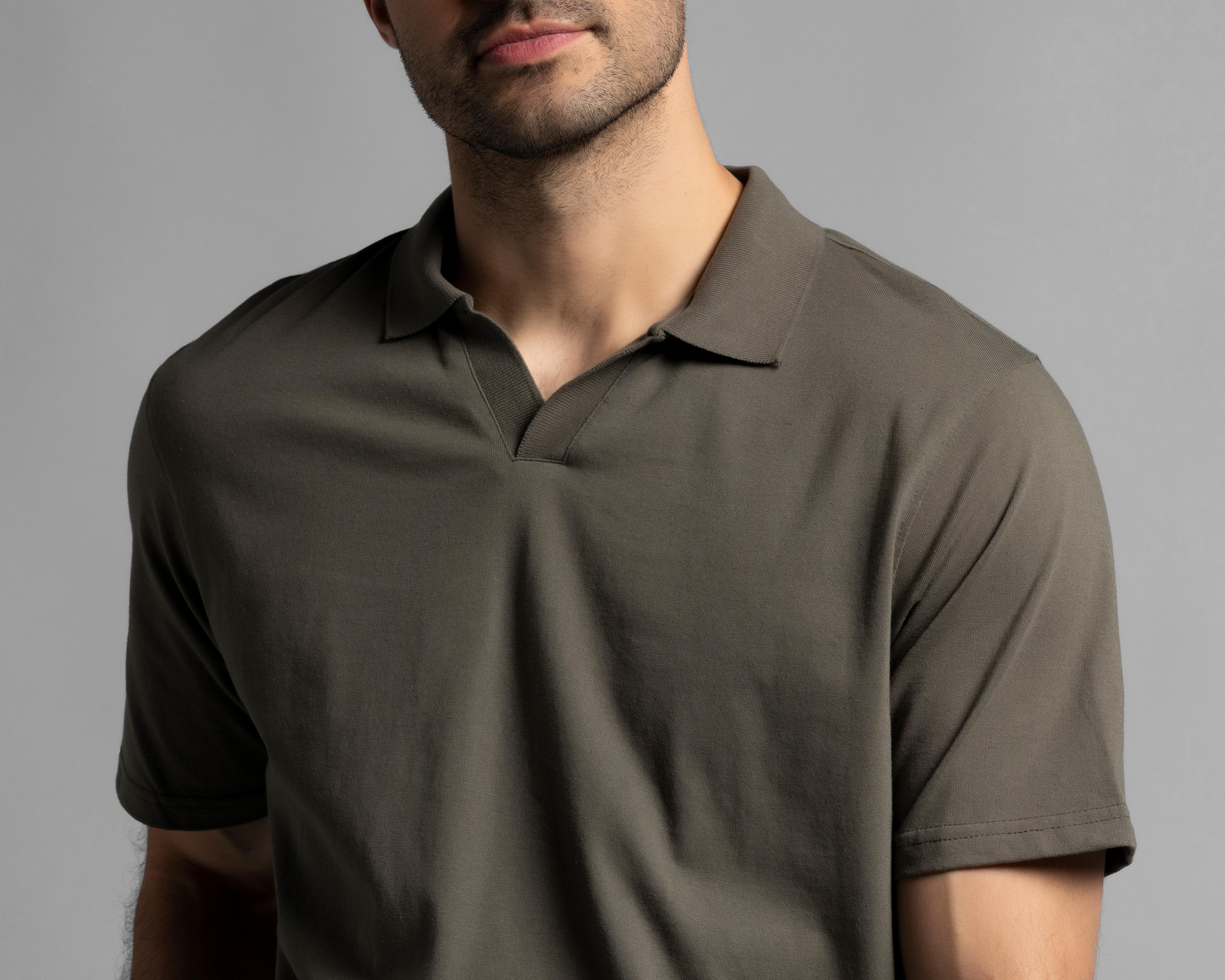 Foto 5 pulgar | Playera Polo Strona Cuello V Verde para Hombre