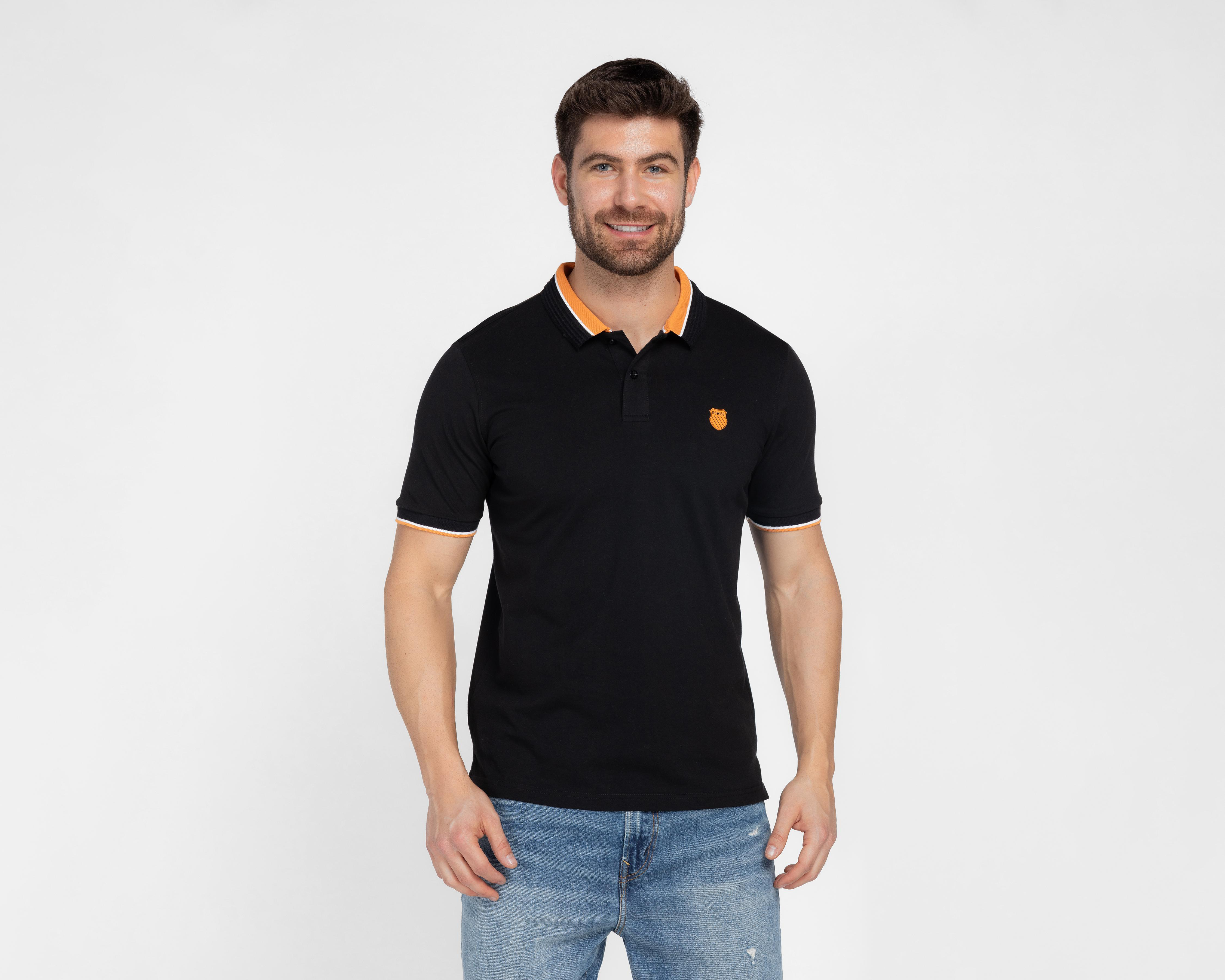 Foto 2 pulgar | Playera Polo K-Swiss Negro para Hombre