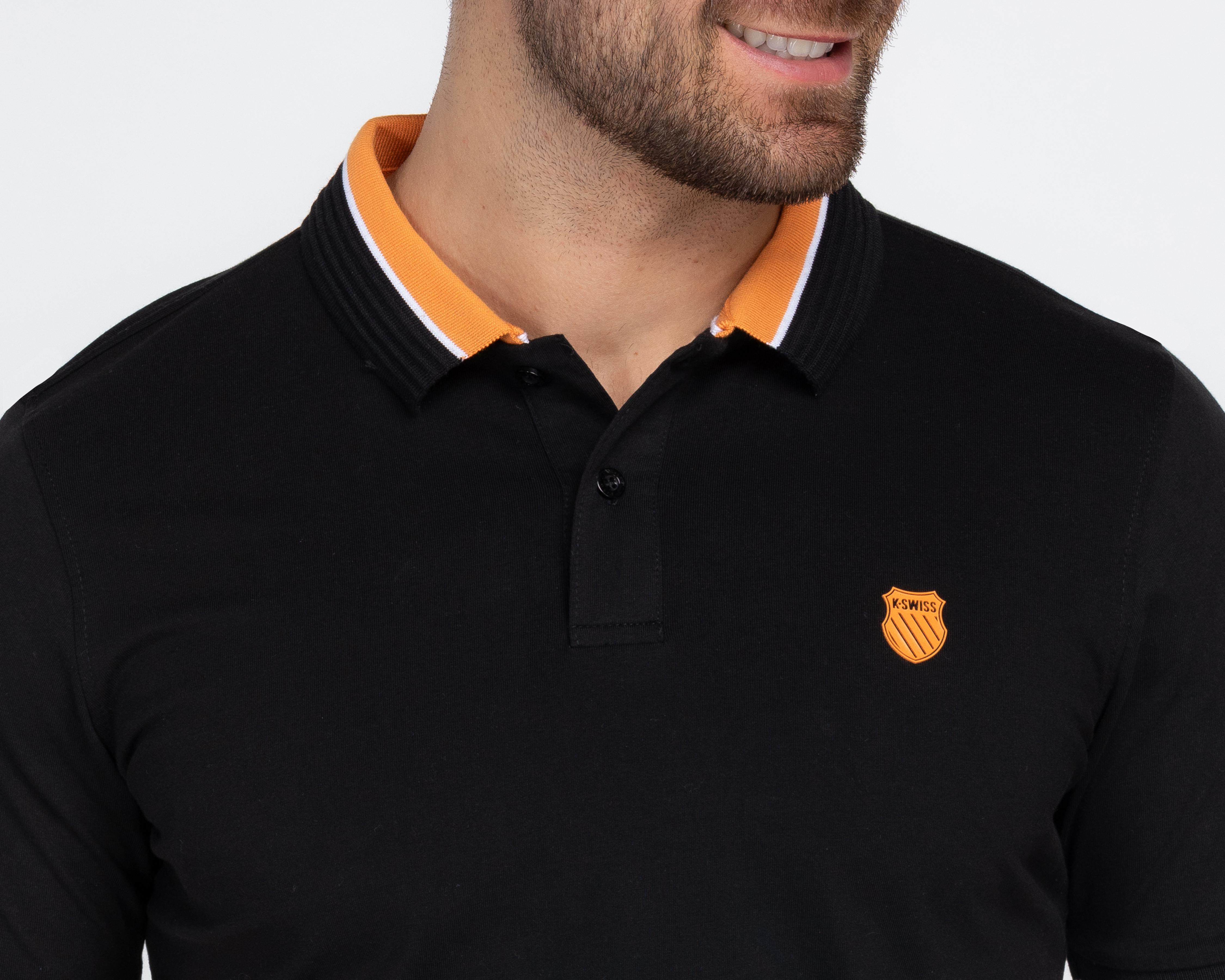 Foto 4 pulgar | Playera Polo K-Swiss Negro para Hombre
