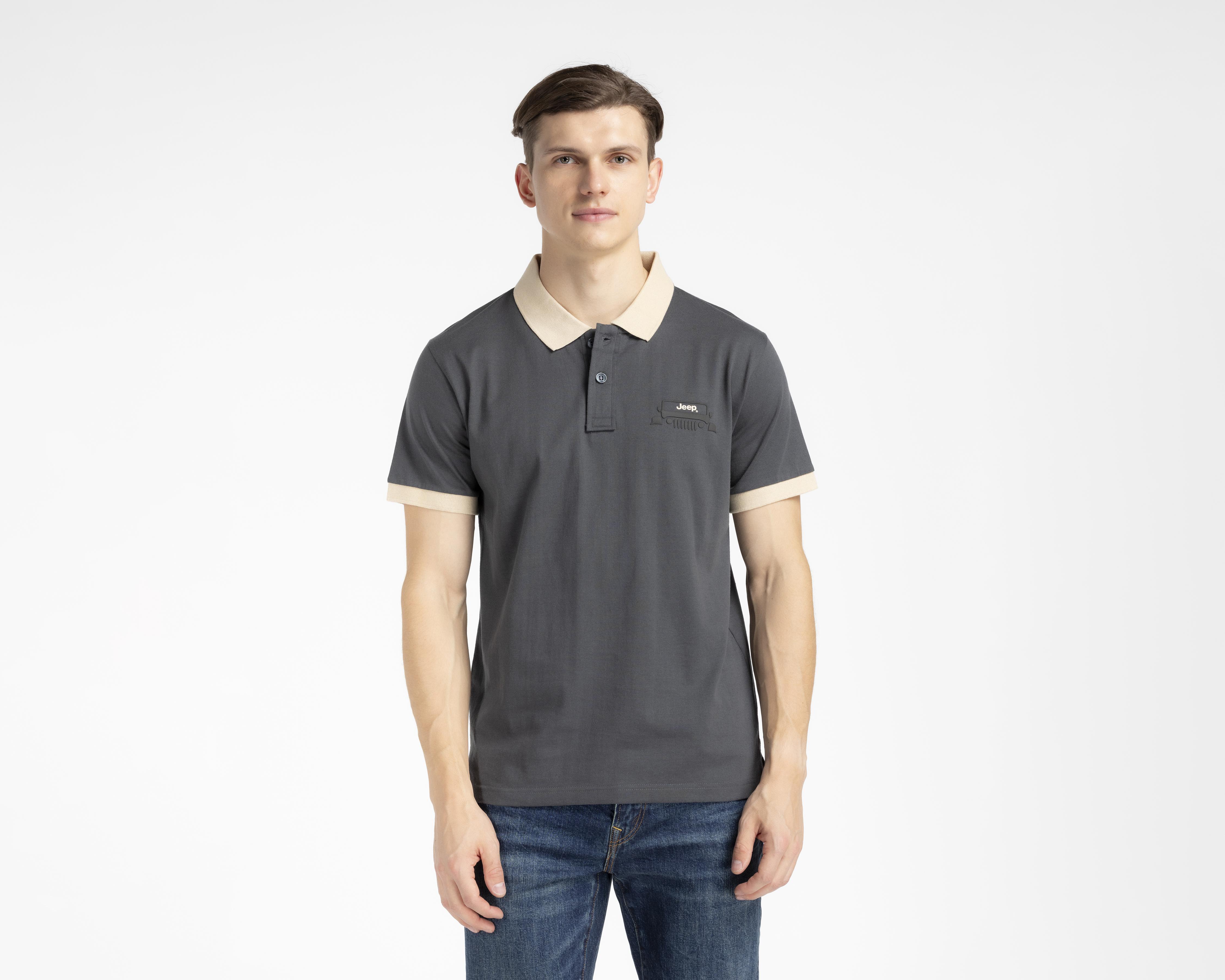 Foto 2 pulgar | Playera Polo Jeep Gris para Hombre