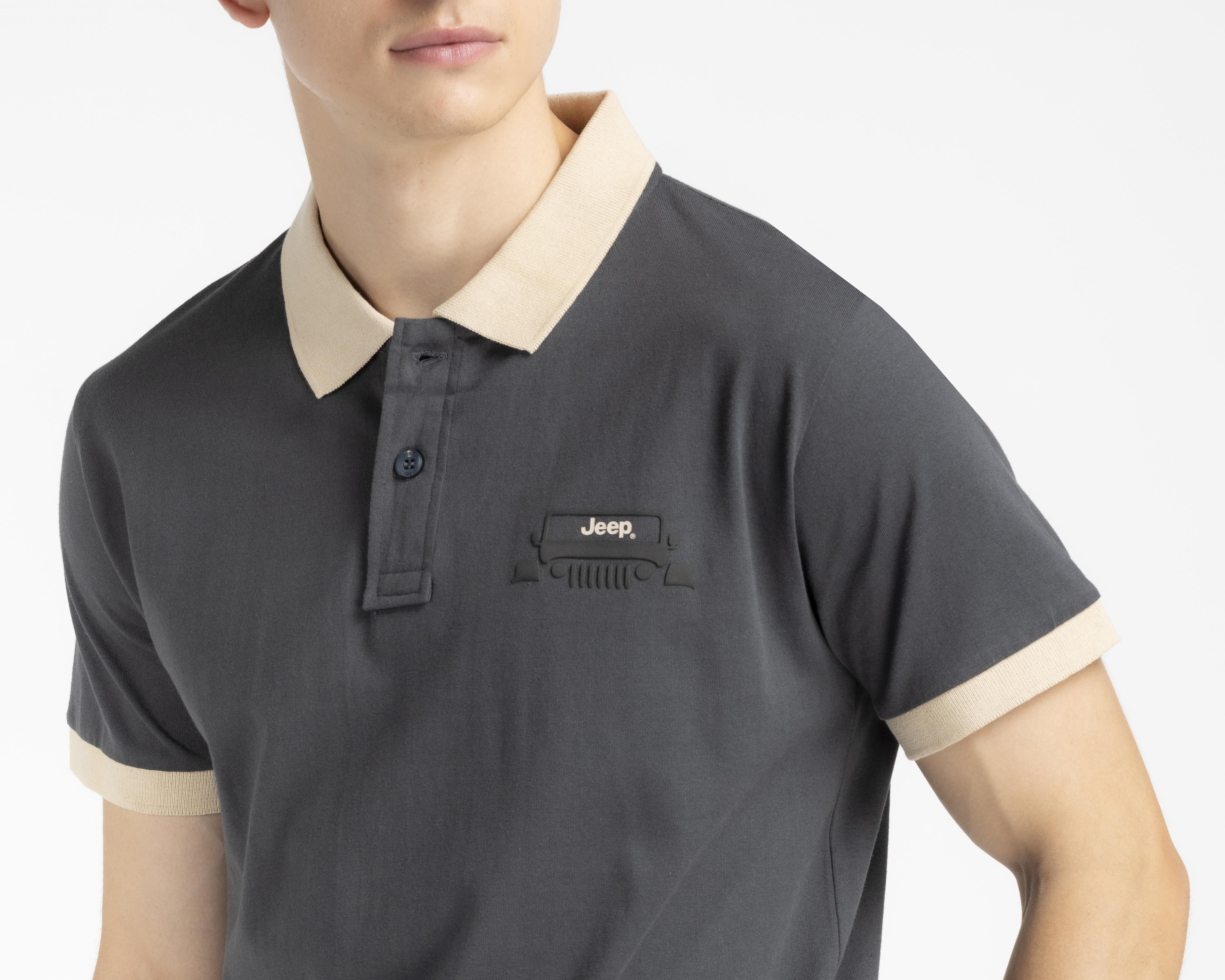 Foto 5 pulgar | Playera Polo Jeep Gris para Hombre