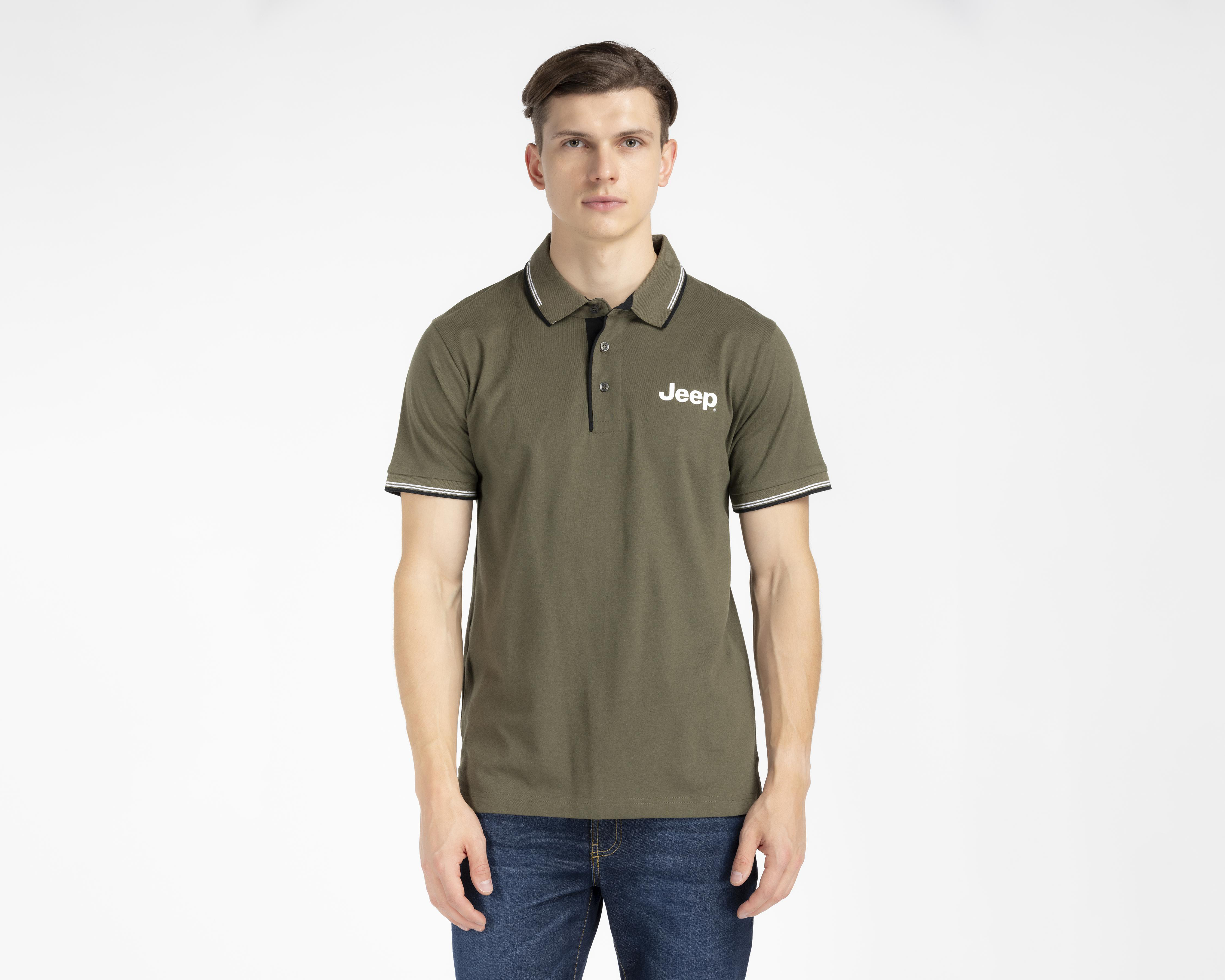 Foto 2 pulgar | Playera Polo Jeep Verde para Hombre