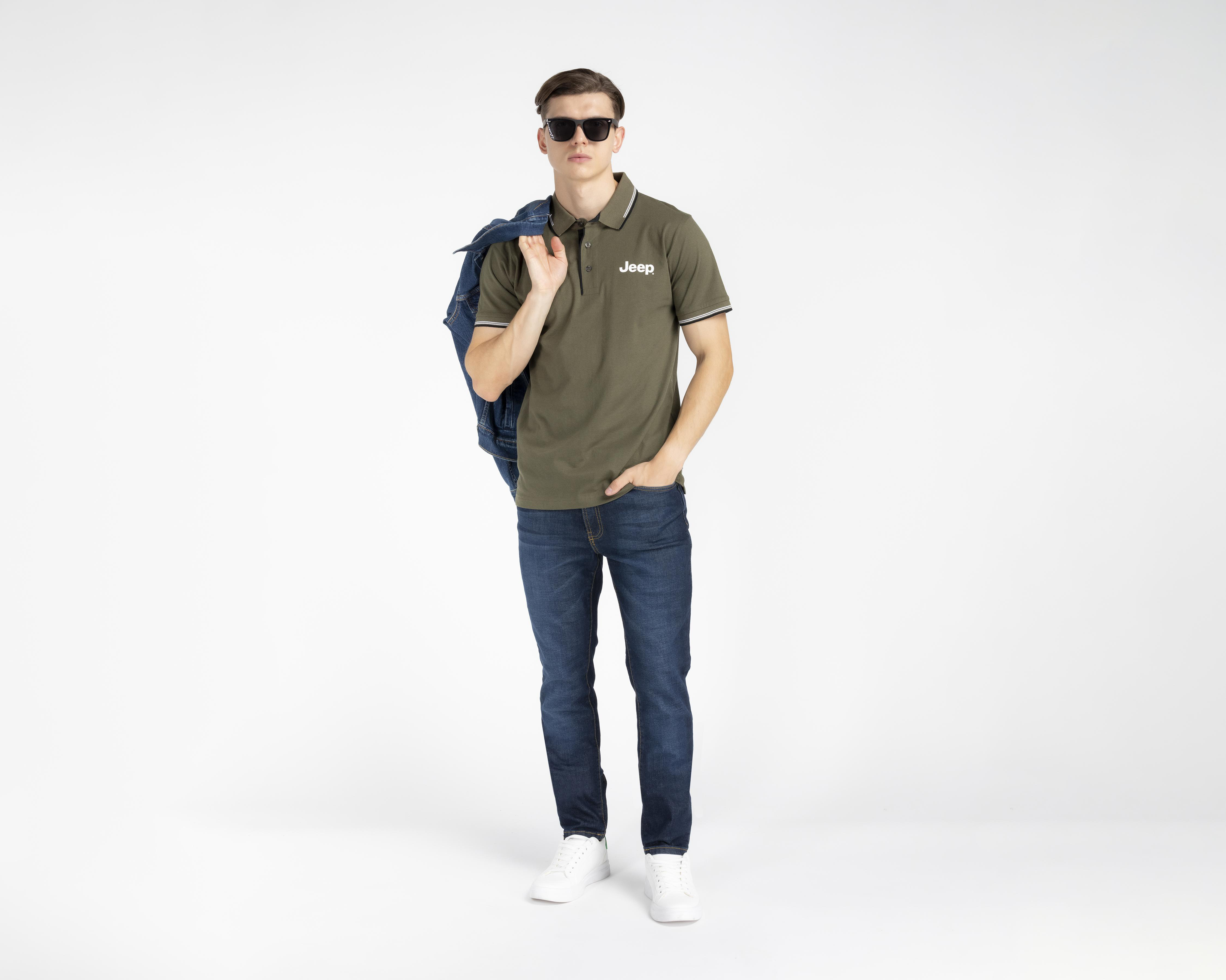Foto 3 pulgar | Playera Polo Jeep Verde para Hombre