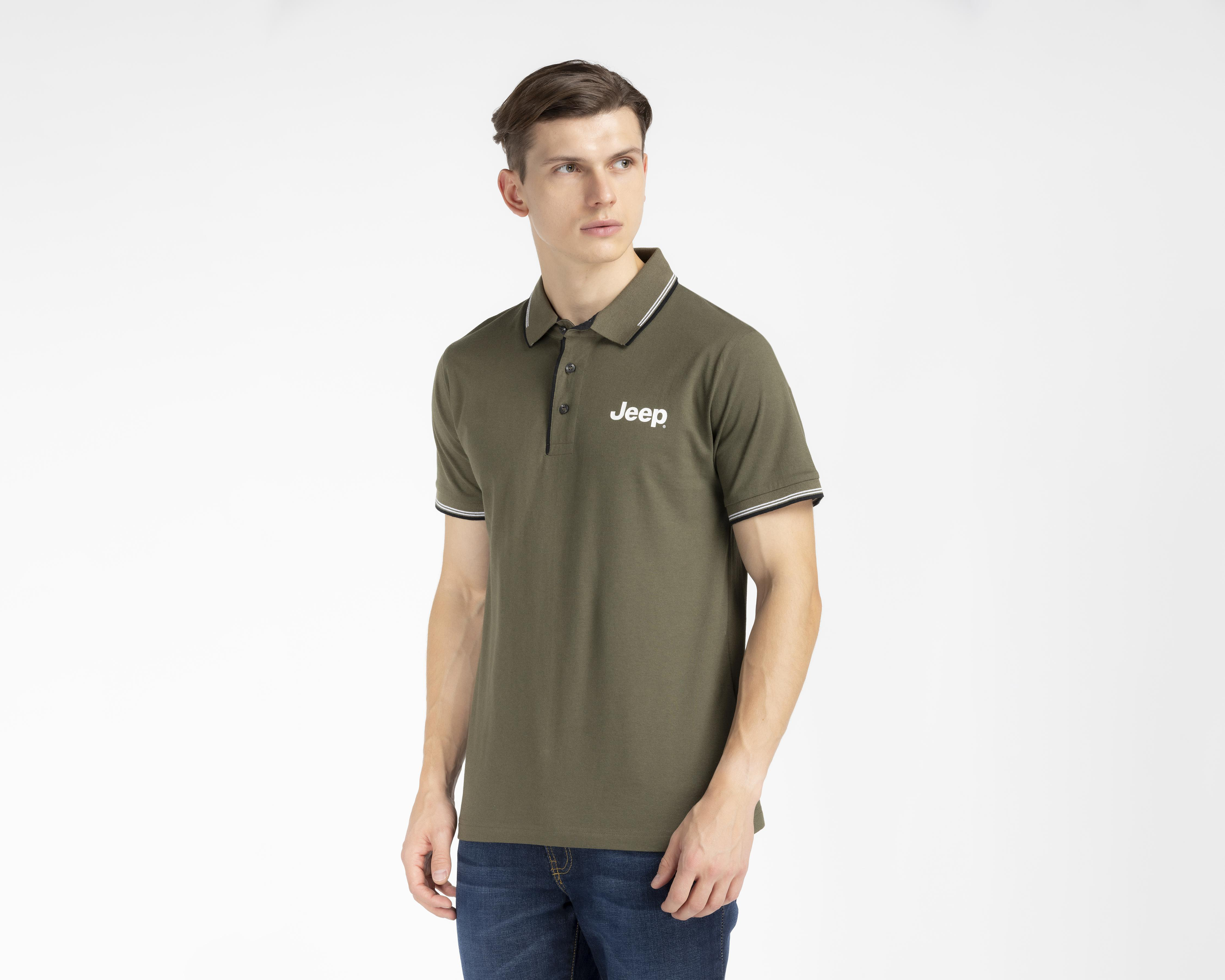 Foto 4 pulgar | Playera Polo Jeep Verde para Hombre