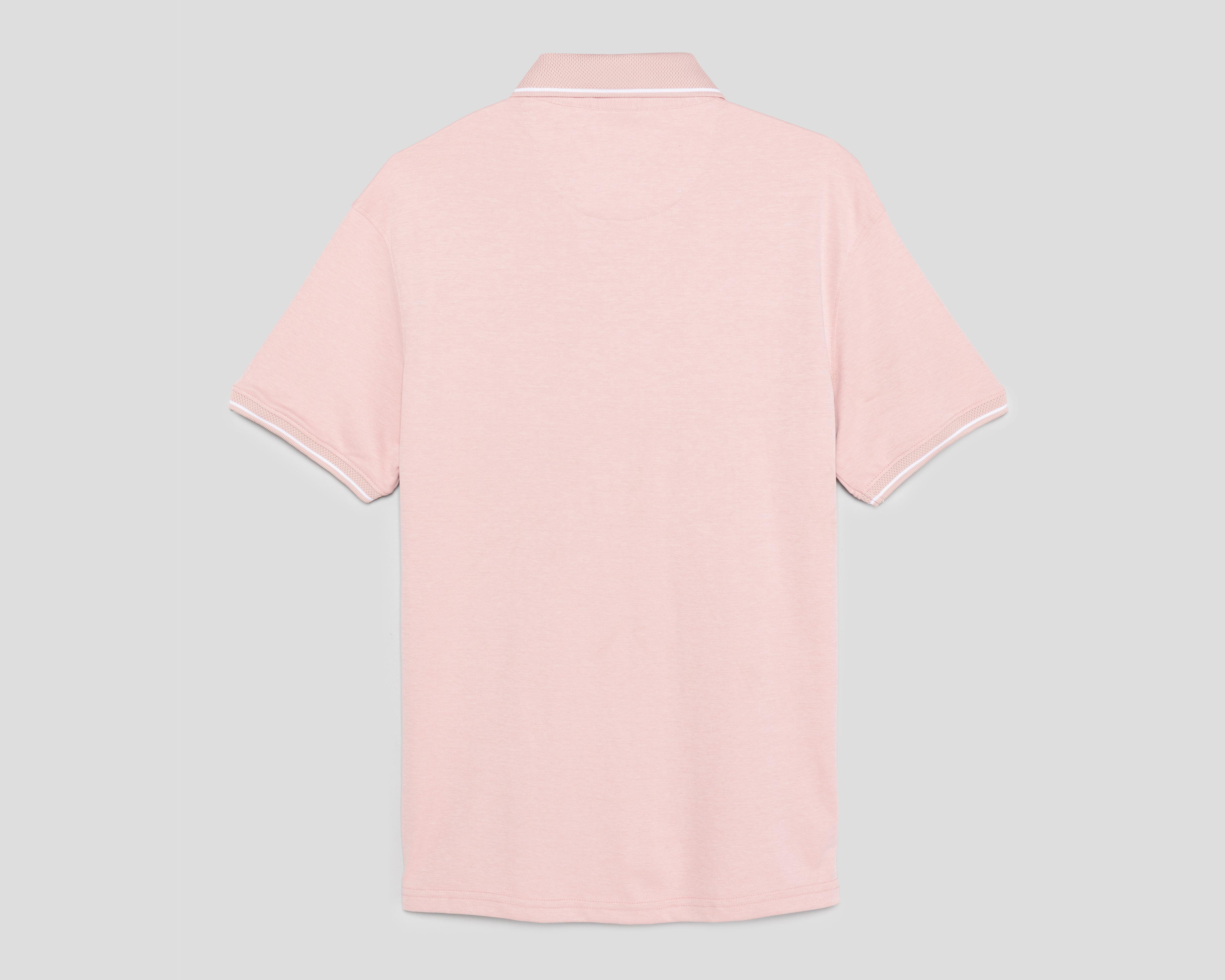 Foto 2 | Playera Polo Porto Sur Manga Corta Rosa para Hombre