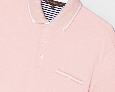 Foto 3 | Playera Polo Porto Sur Manga Corta Rosa para Hombre