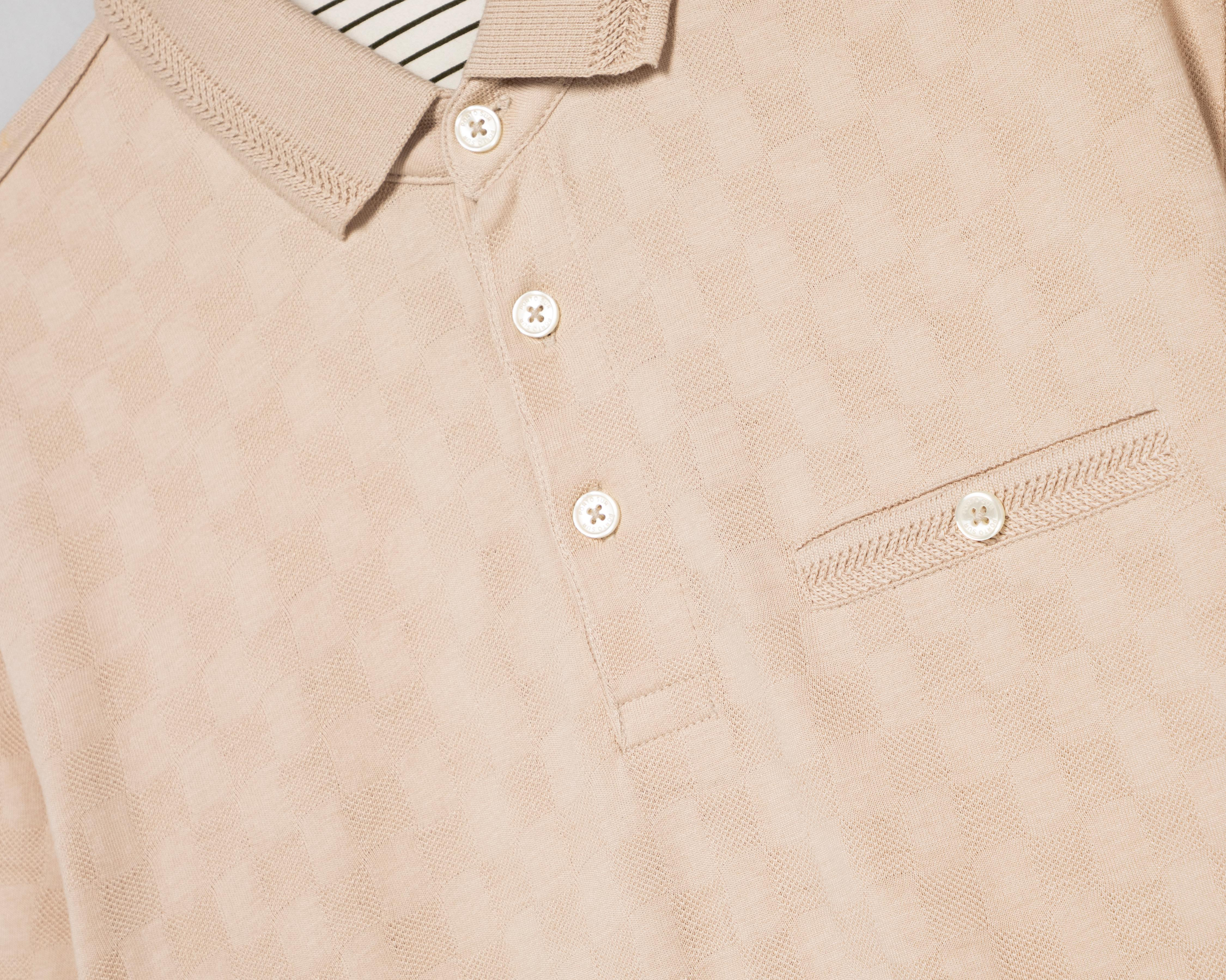 Foto 4 pulgar | Playera Polo Porto Sur Beige para Hombre