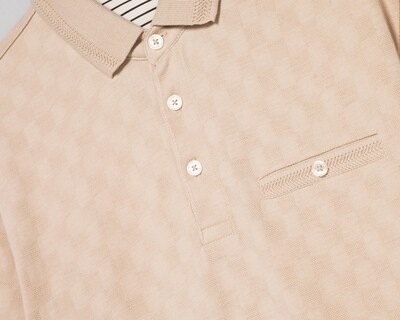 Foto 3 | Playera Polo Porto Sur Beige para Hombre