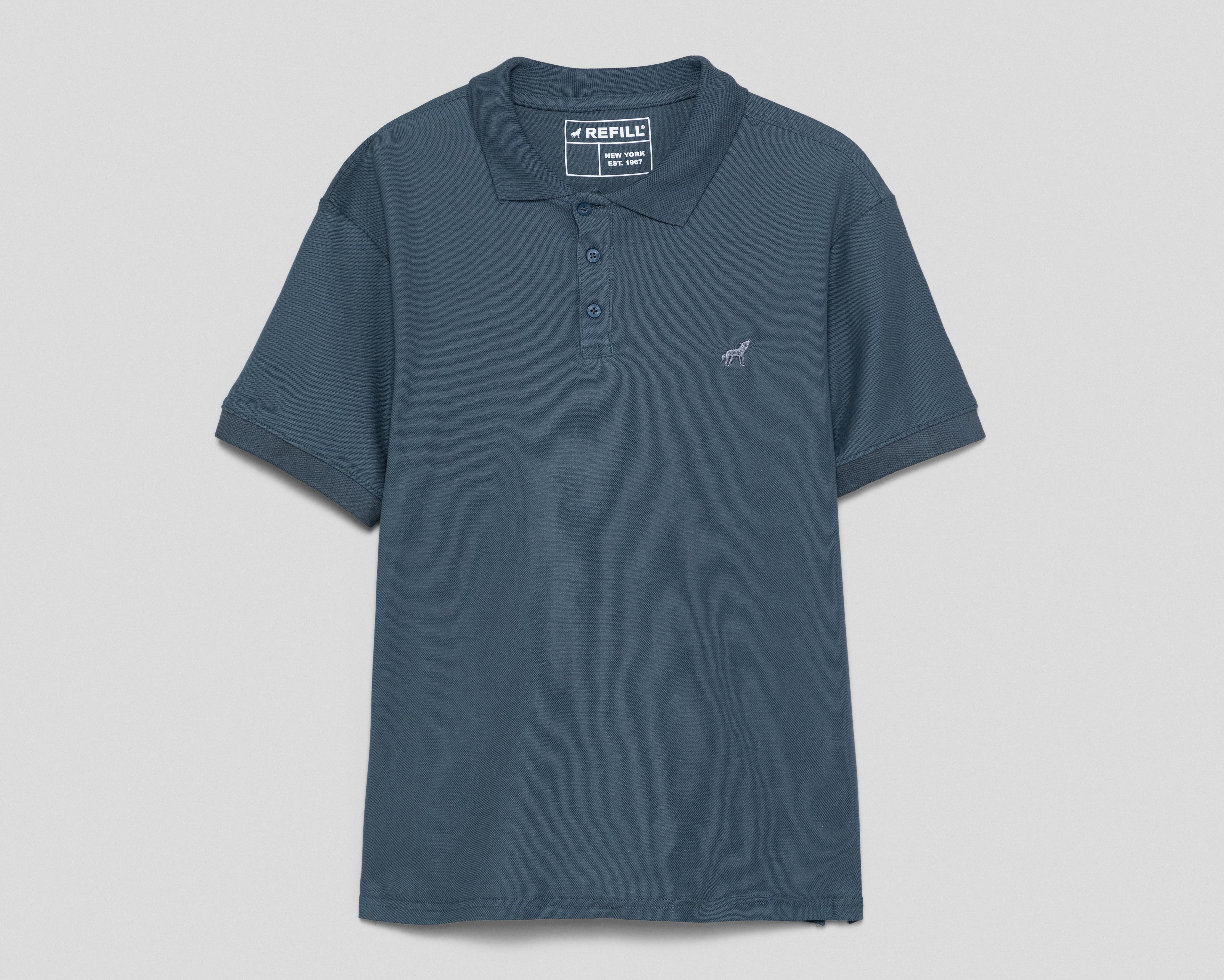 Foto 2 pulgar | Playera Polo Refill Azul para Hombre