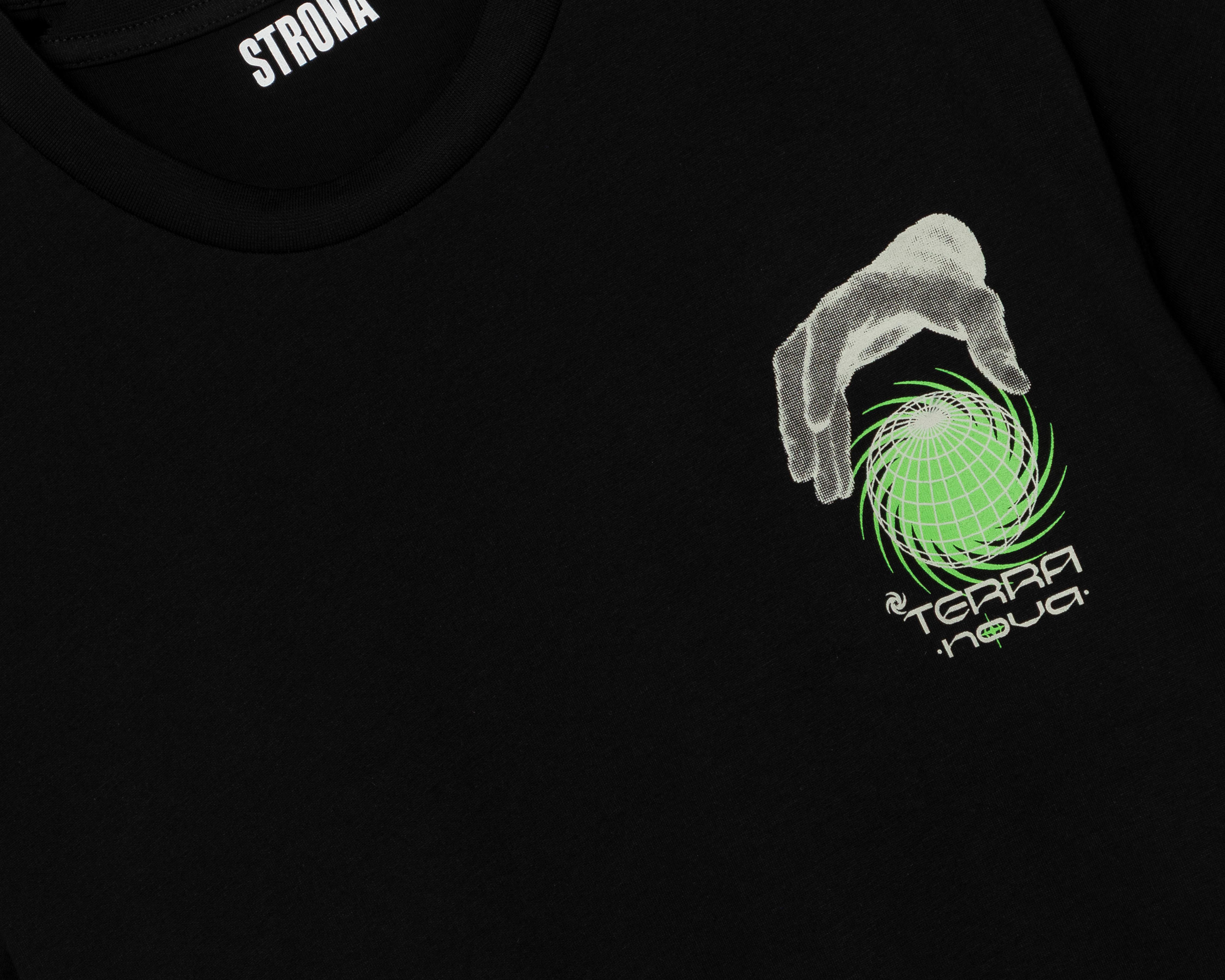 Foto 4 pulgar | Playera de Cuello Redondo Strona Negra para Hombre