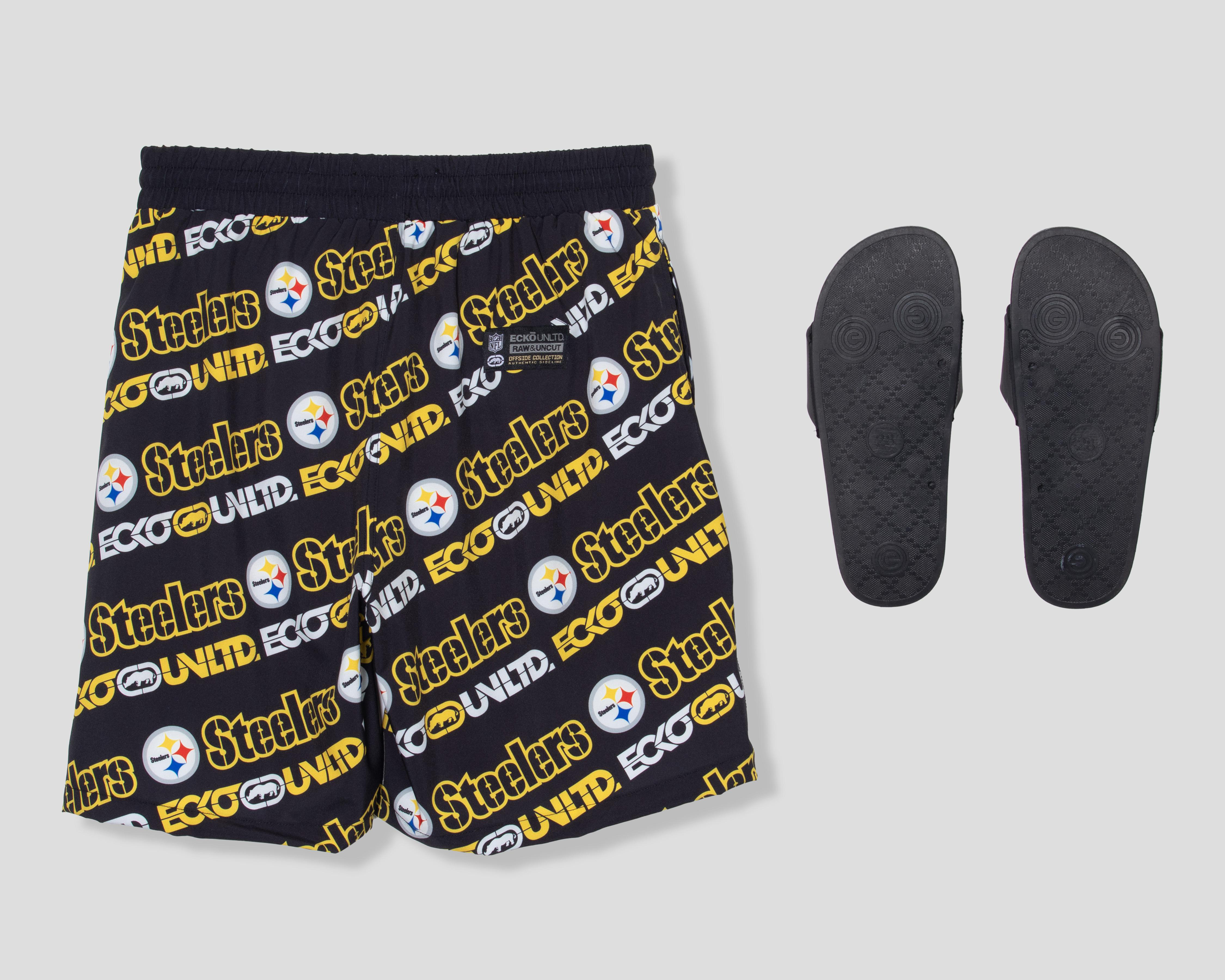 Foto 3 pulgar | Traje de Baño Ecko Unltd. NFL Pittsburgh Steelers con Sandalias para Hombre