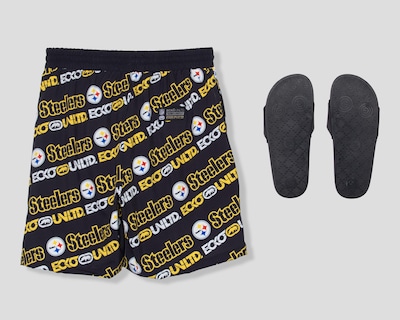 Foto 2 | Traje de Baño Ecko Unltd. NFL Pittsburgh Steelers con Sandalias para Hombre