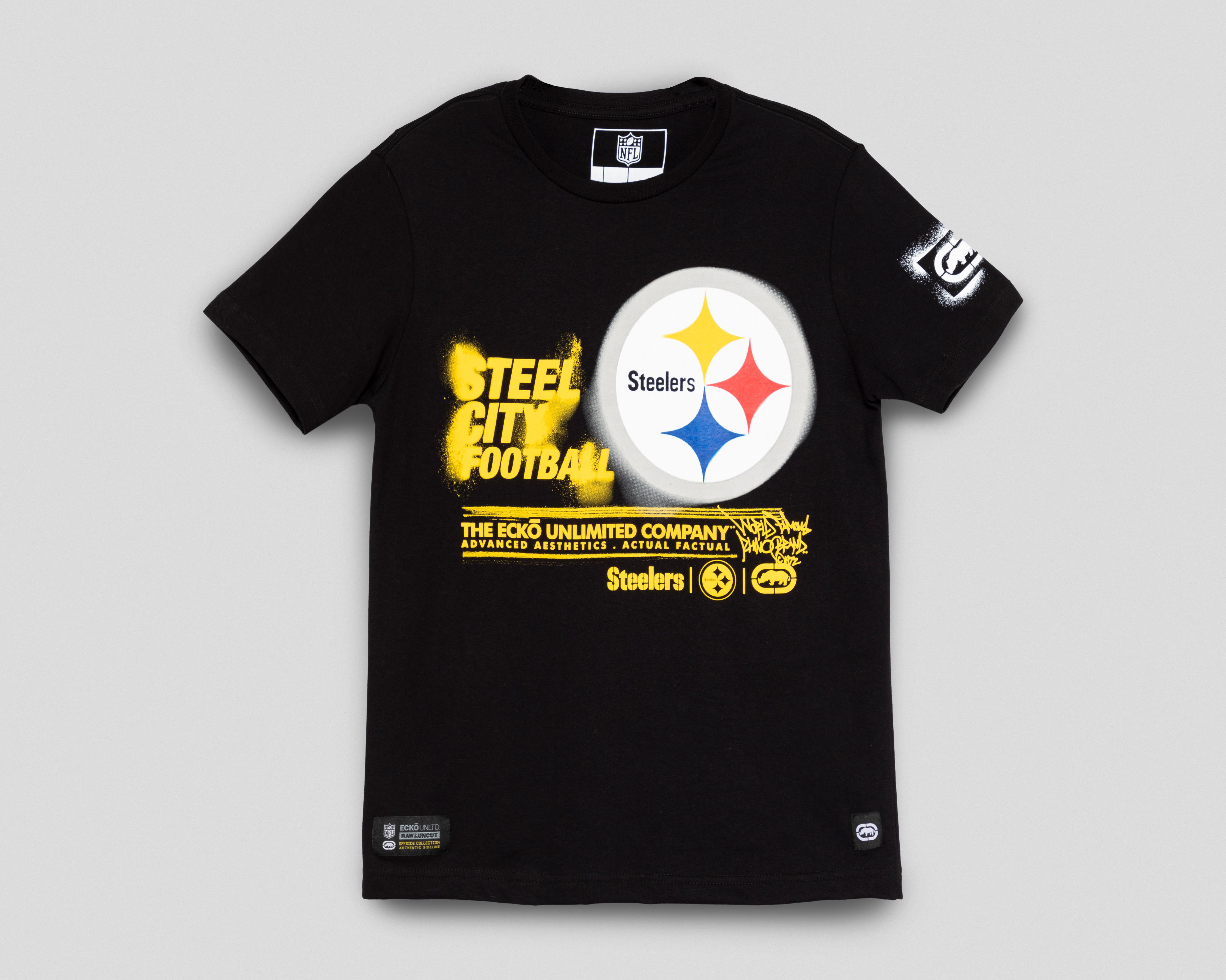 Foto 2 pulgar | Playera Eckó Unldt. Pittsburgh Steelers Cuello Redondo