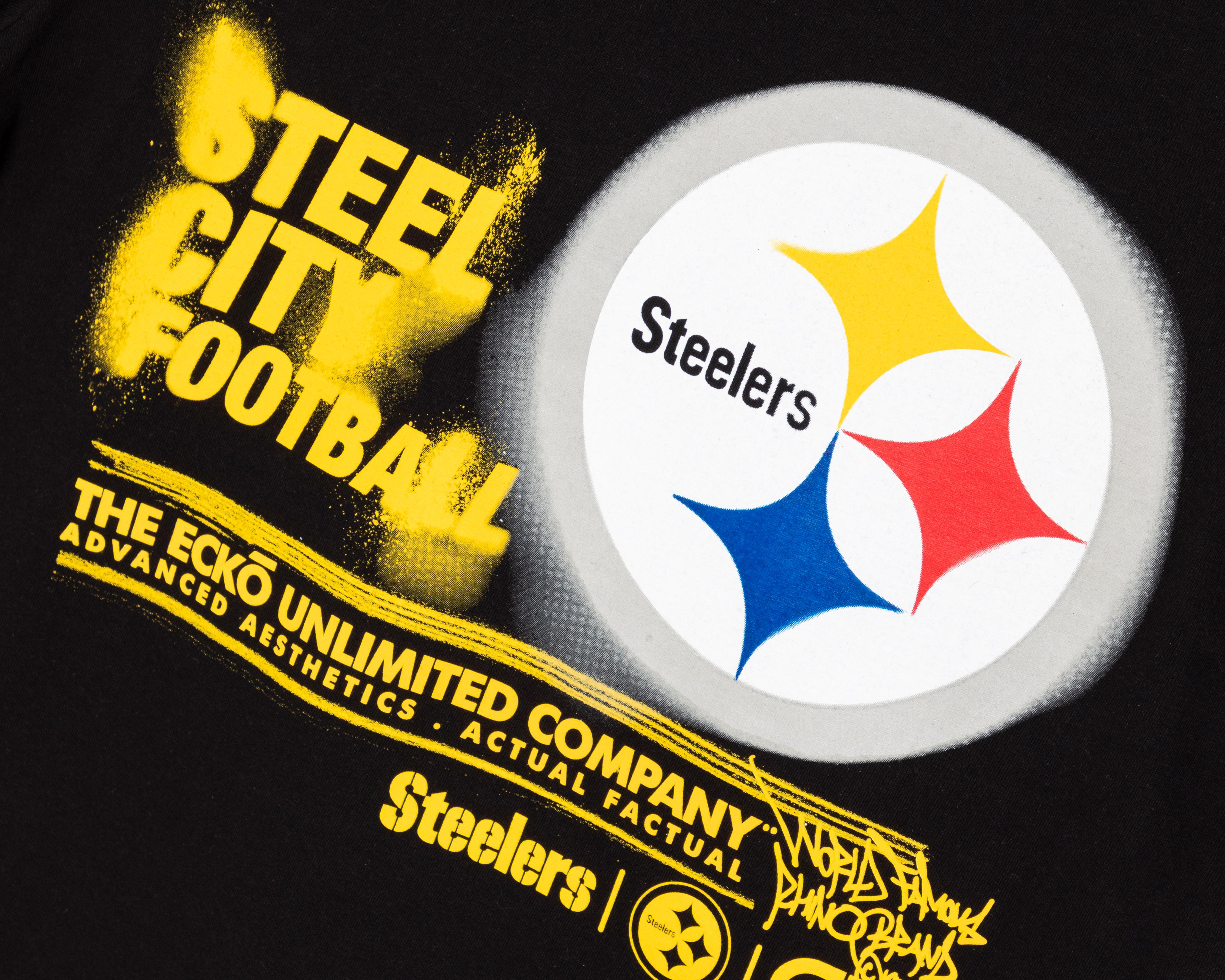 Foto 4 pulgar | Playera Eckó Unldt. Pittsburgh Steelers Cuello Redondo