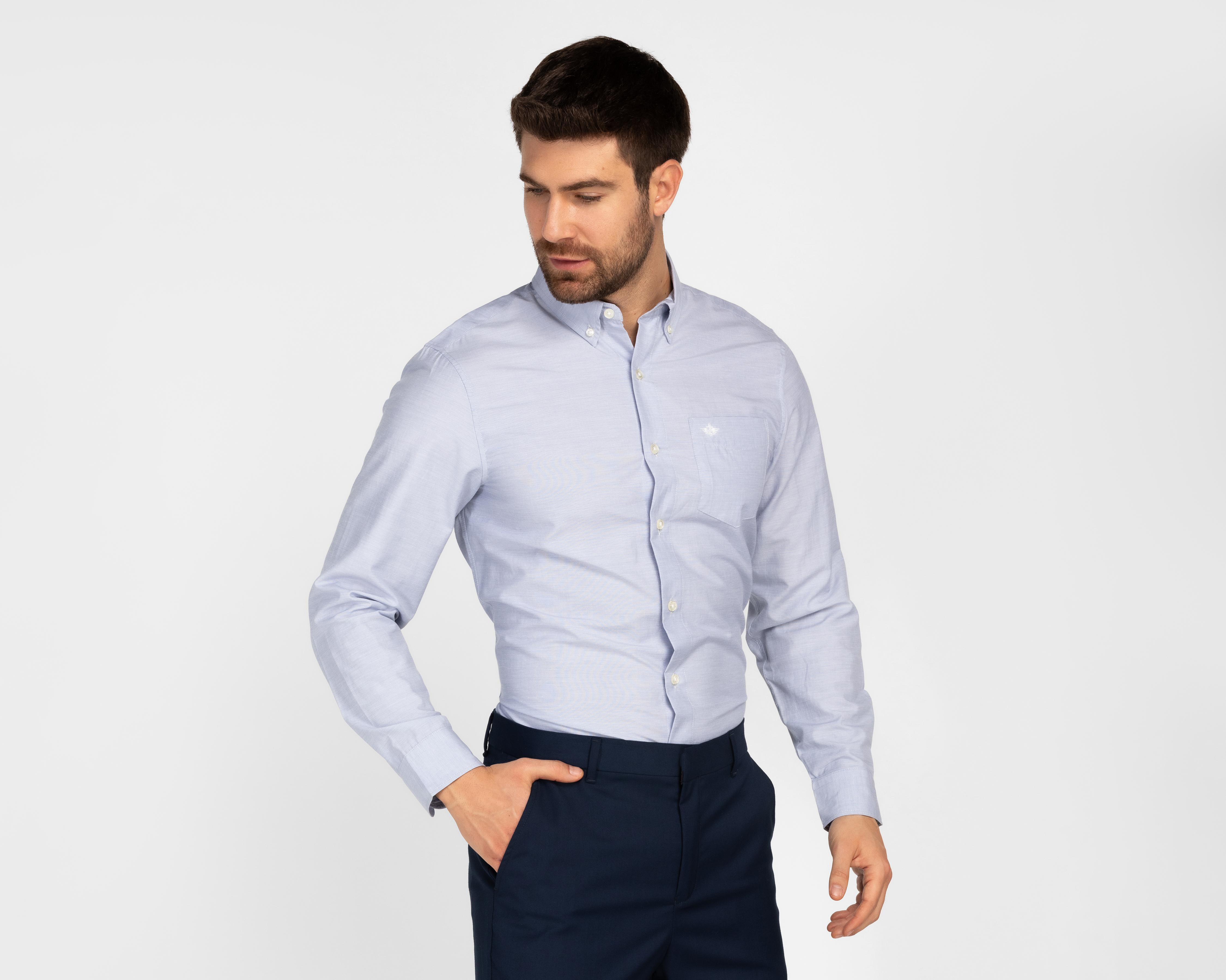 Foto 2 pulgar | Camisa de Vestir Dockers Manga Larga Cuello Americano para Hombre