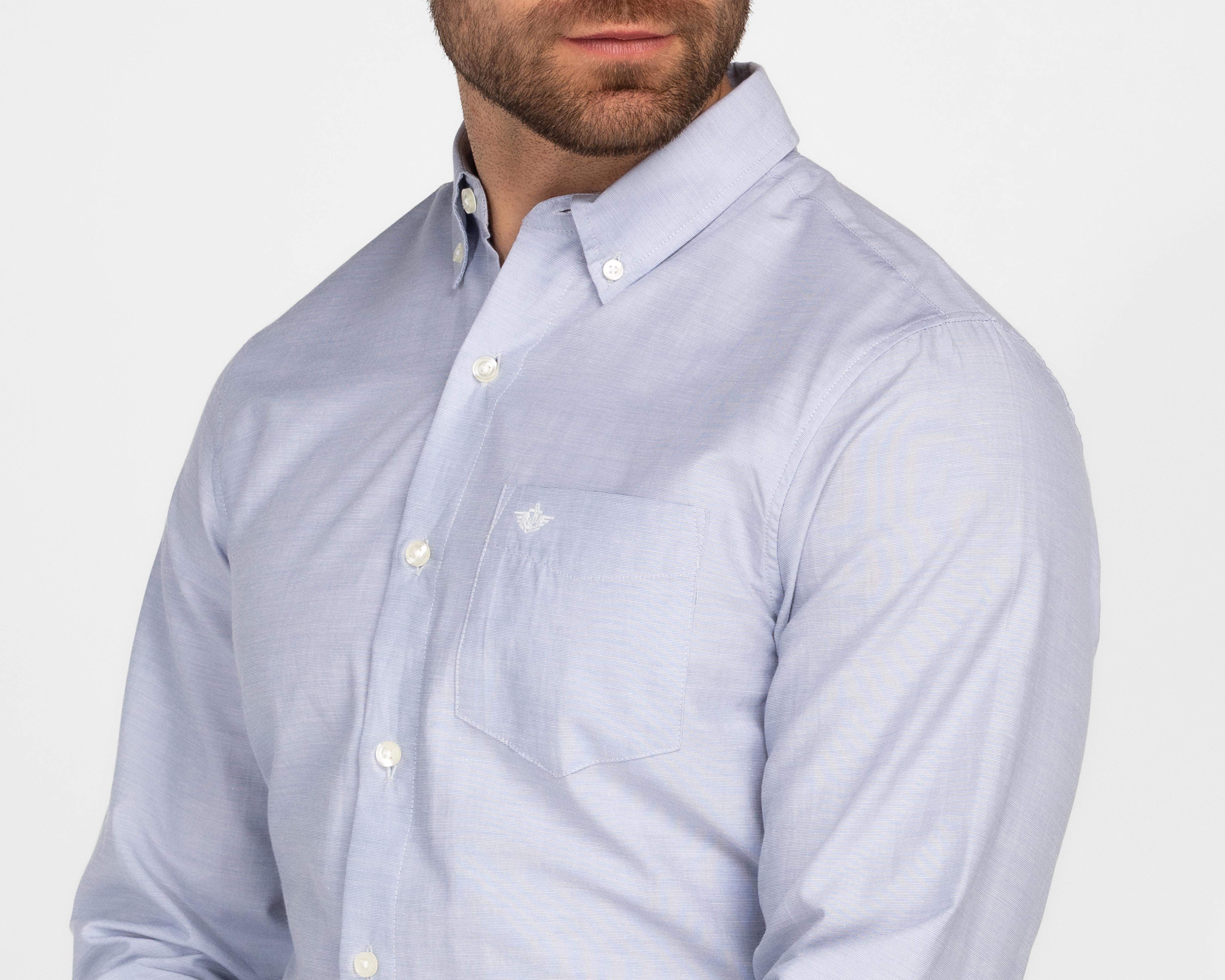 Foto 4 pulgar | Camisa de Vestir Dockers Manga Larga Cuello Americano para Hombre