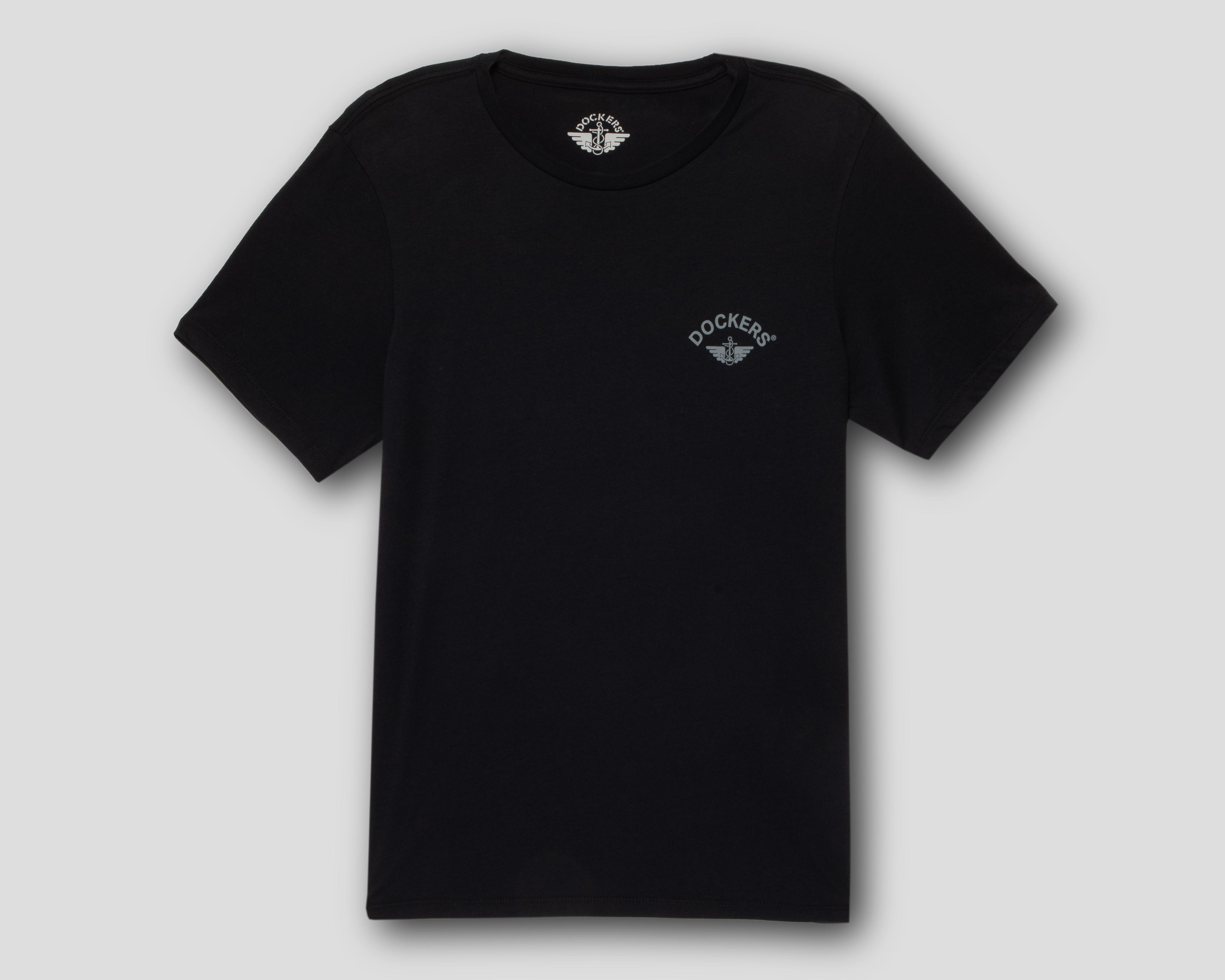 Playera de Cuello Redondo Negra Dockers para Hombre