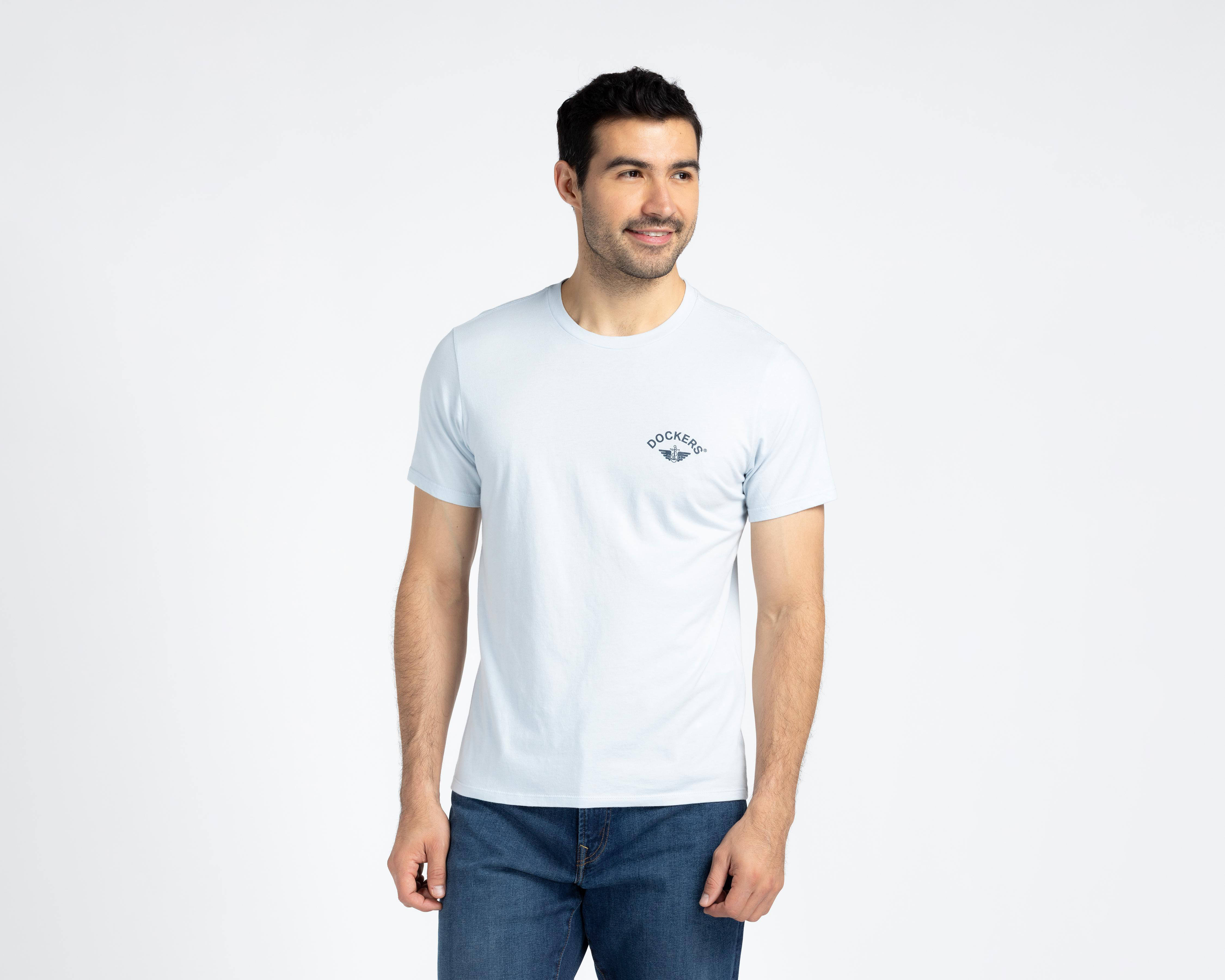 Playera de Cuello Redondo Azul Dockers para Hombre $210
