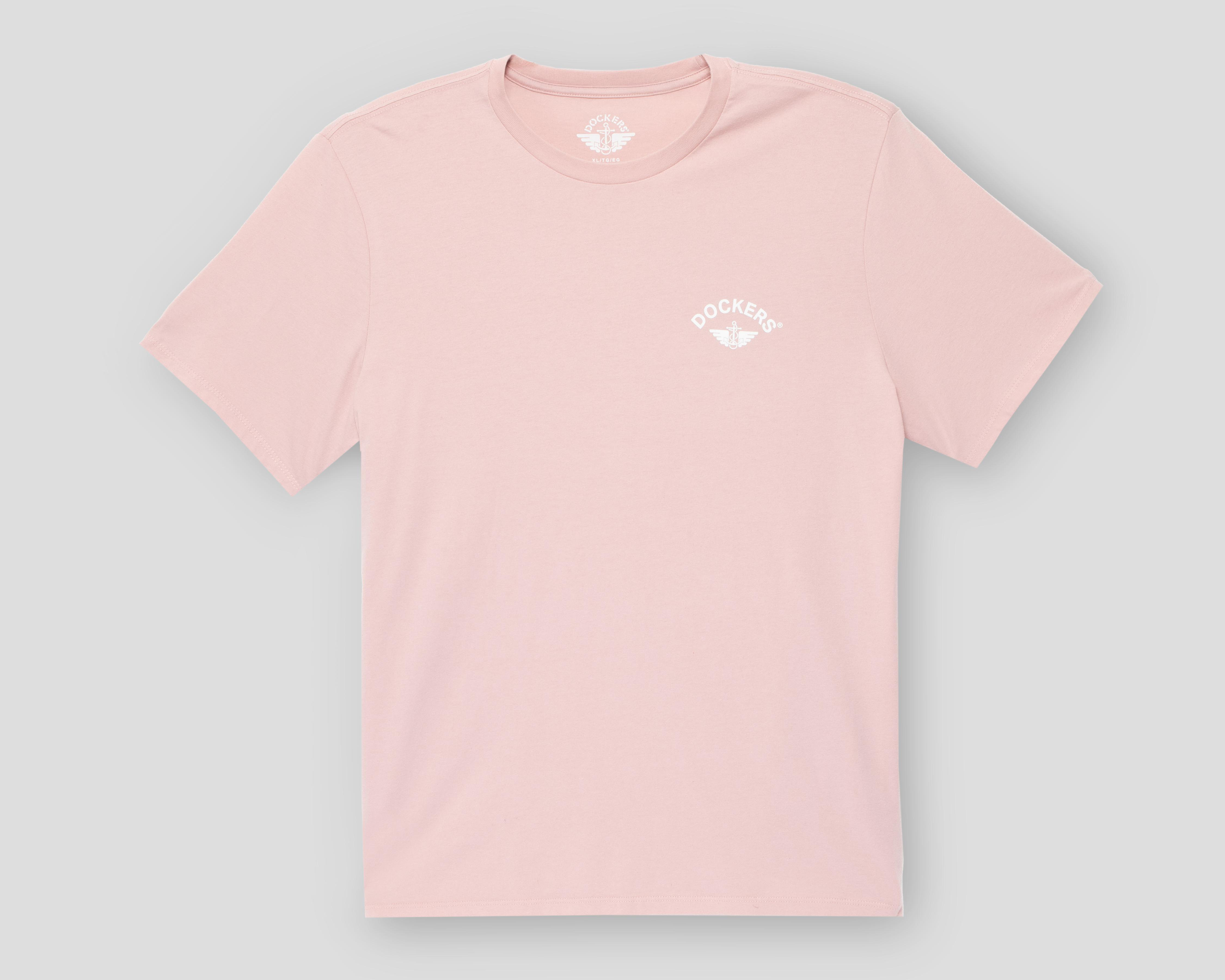 Playera de Cuello Redondo Rosa Dockers para Hombre