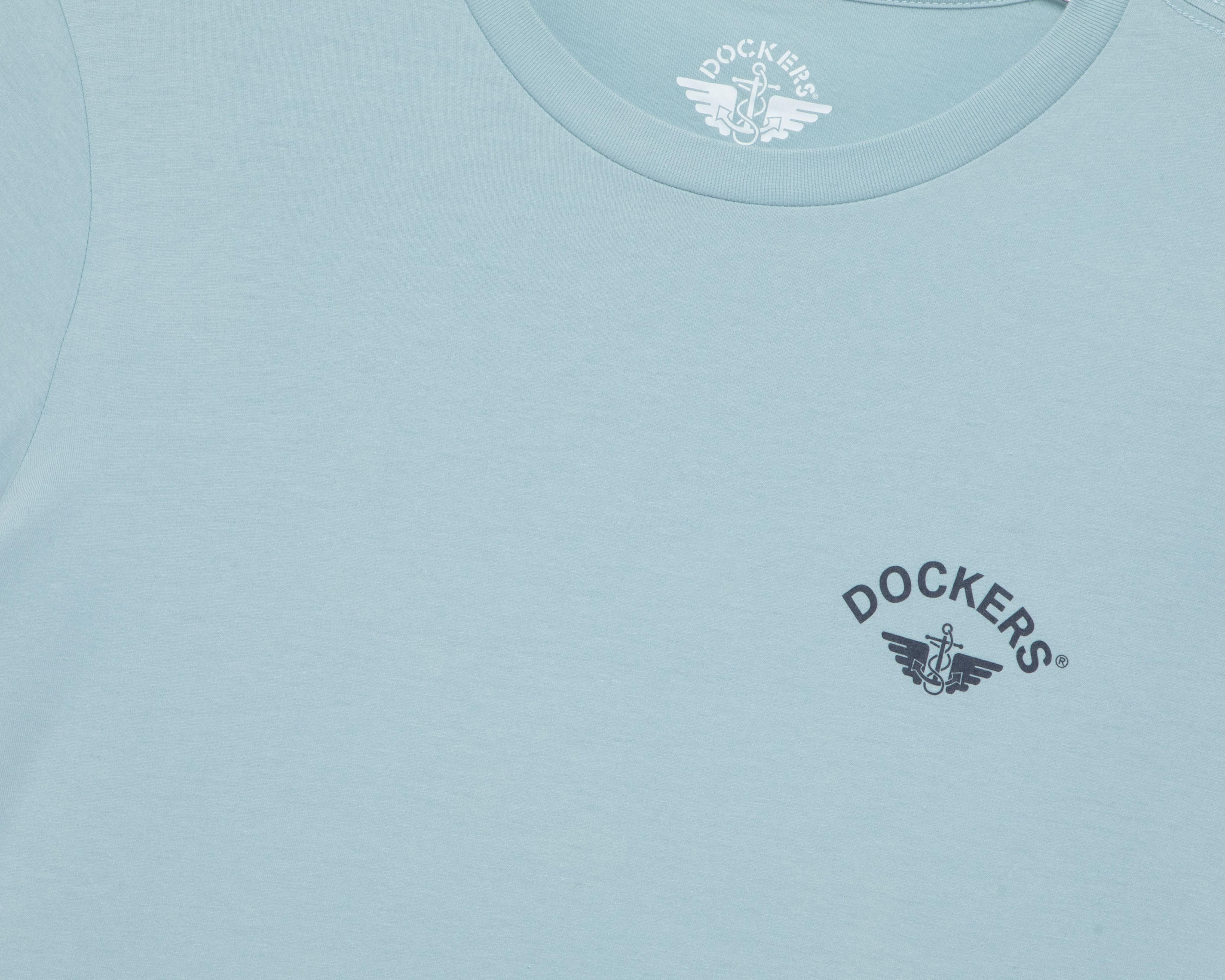 Foto 3 | Playera de Cuello Redondo Azul Dockers para Hombre