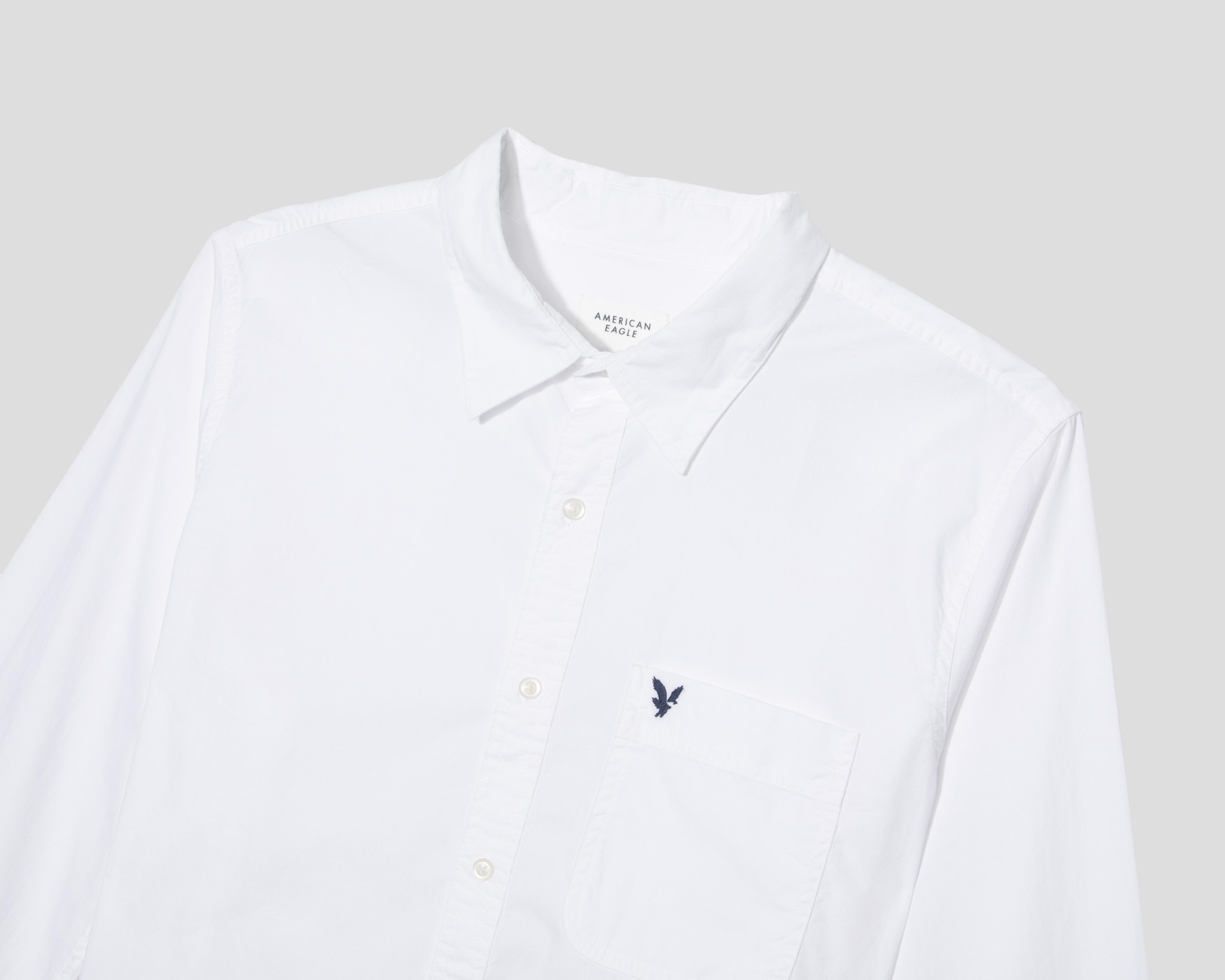 Foto 3 | Camisa Casual de Algodón American Eagle Regular Lisa para Hombre