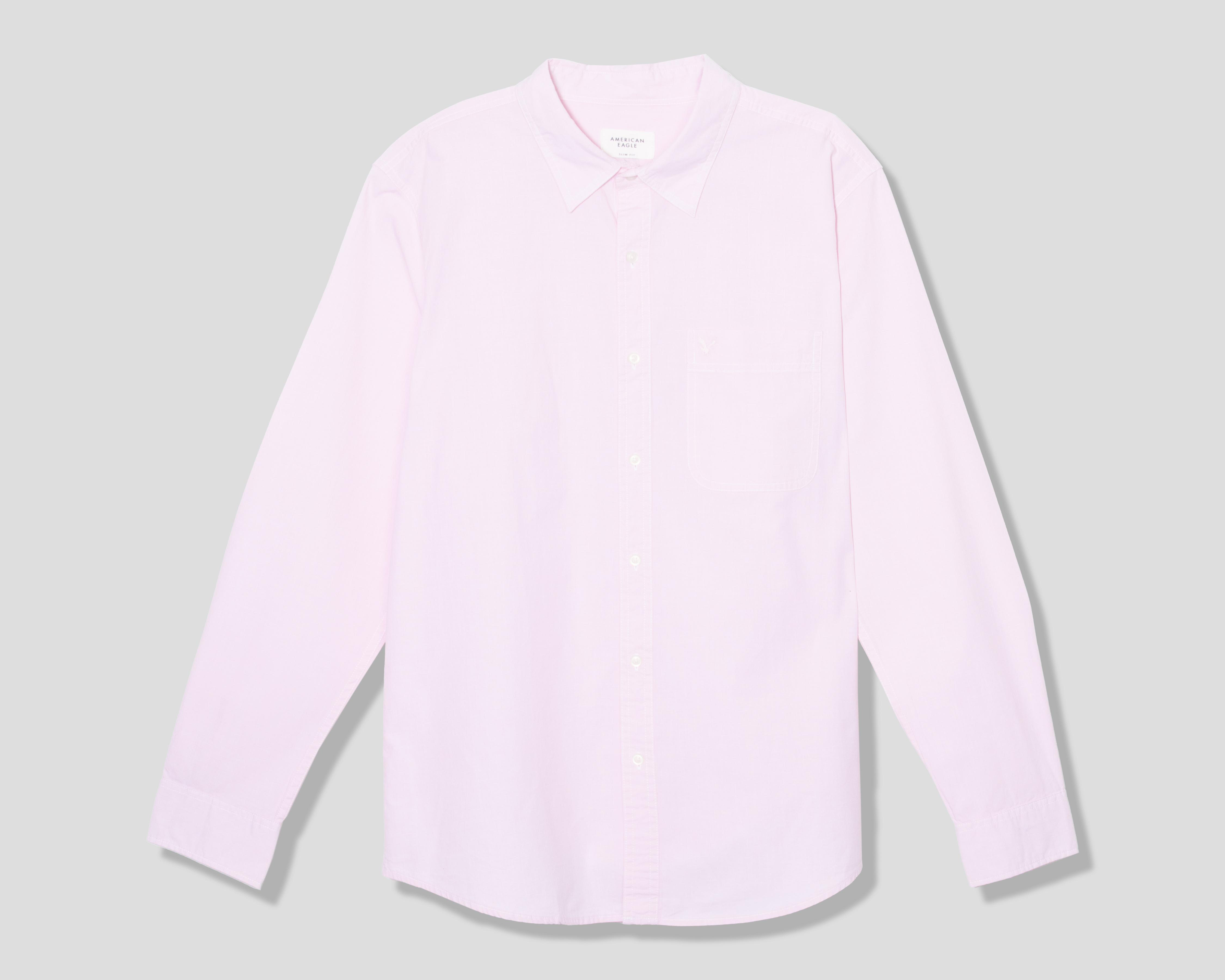 Camisa Casual de Algodón American Eagle Regular Lisa para Hombre
