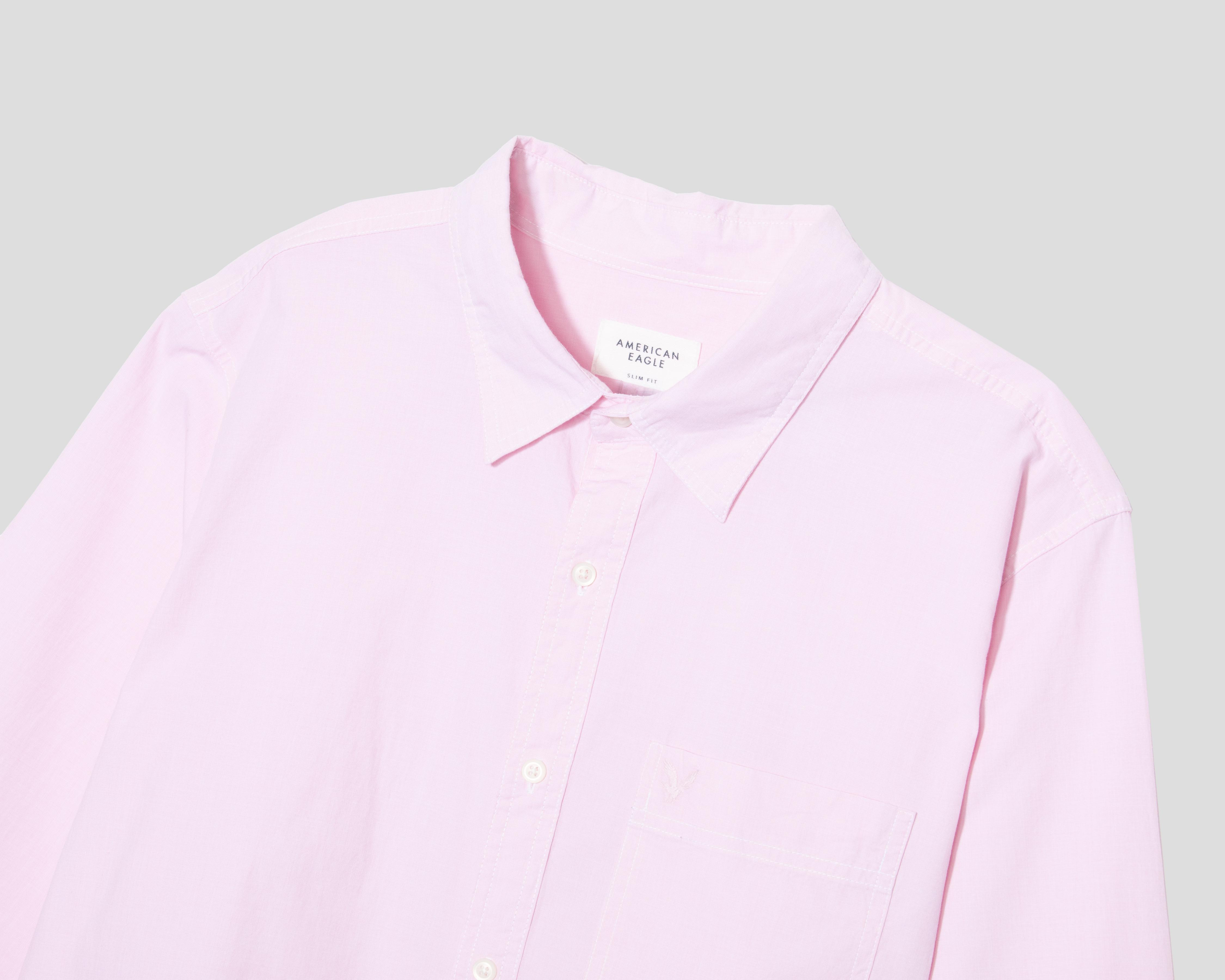 Foto 4 pulgar | Camisa Casual de Algodón American Eagle Regular Lisa para Hombre