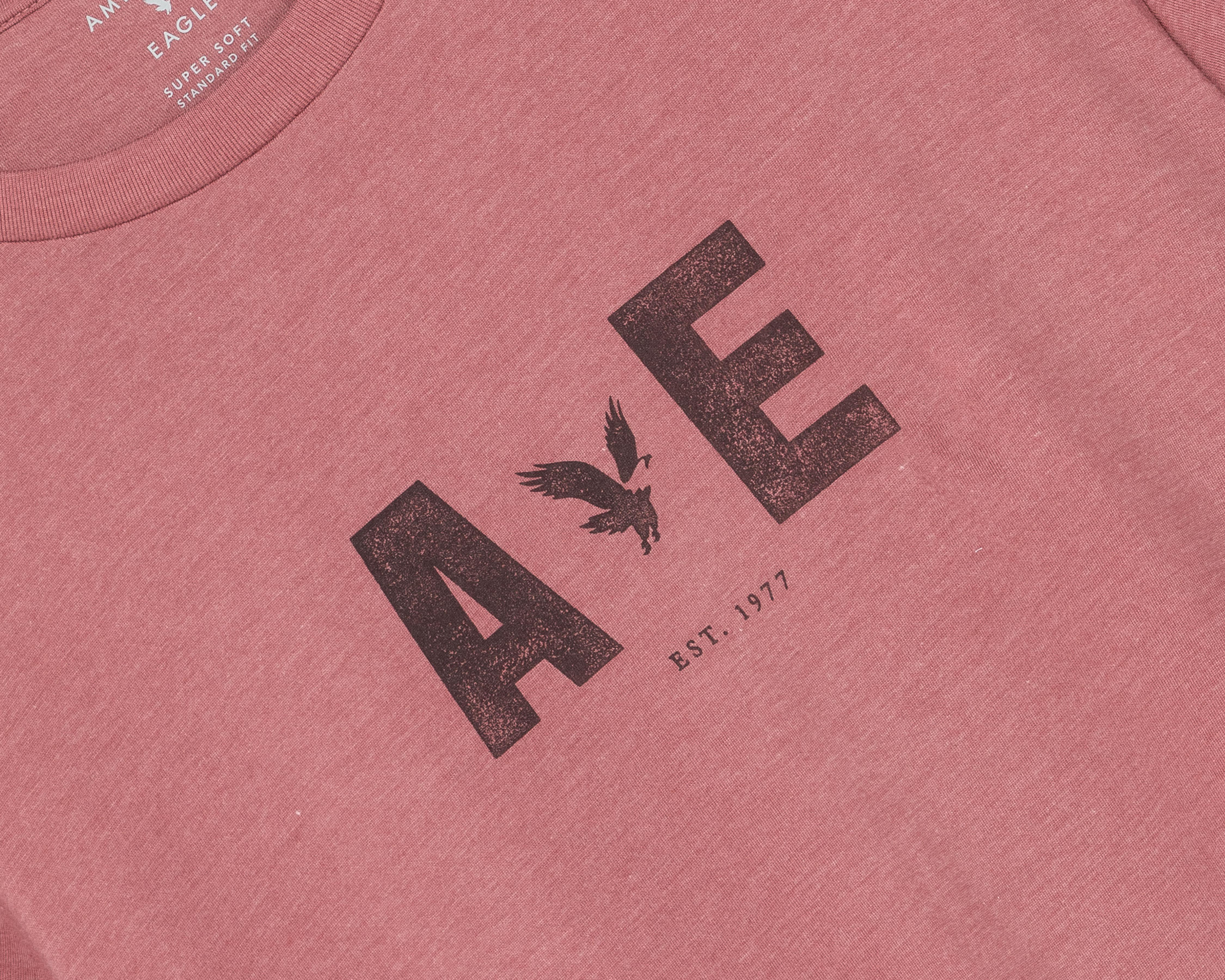 Foto 3 | Playera de Cuello Redondo Rosa American Eagle para Hombre