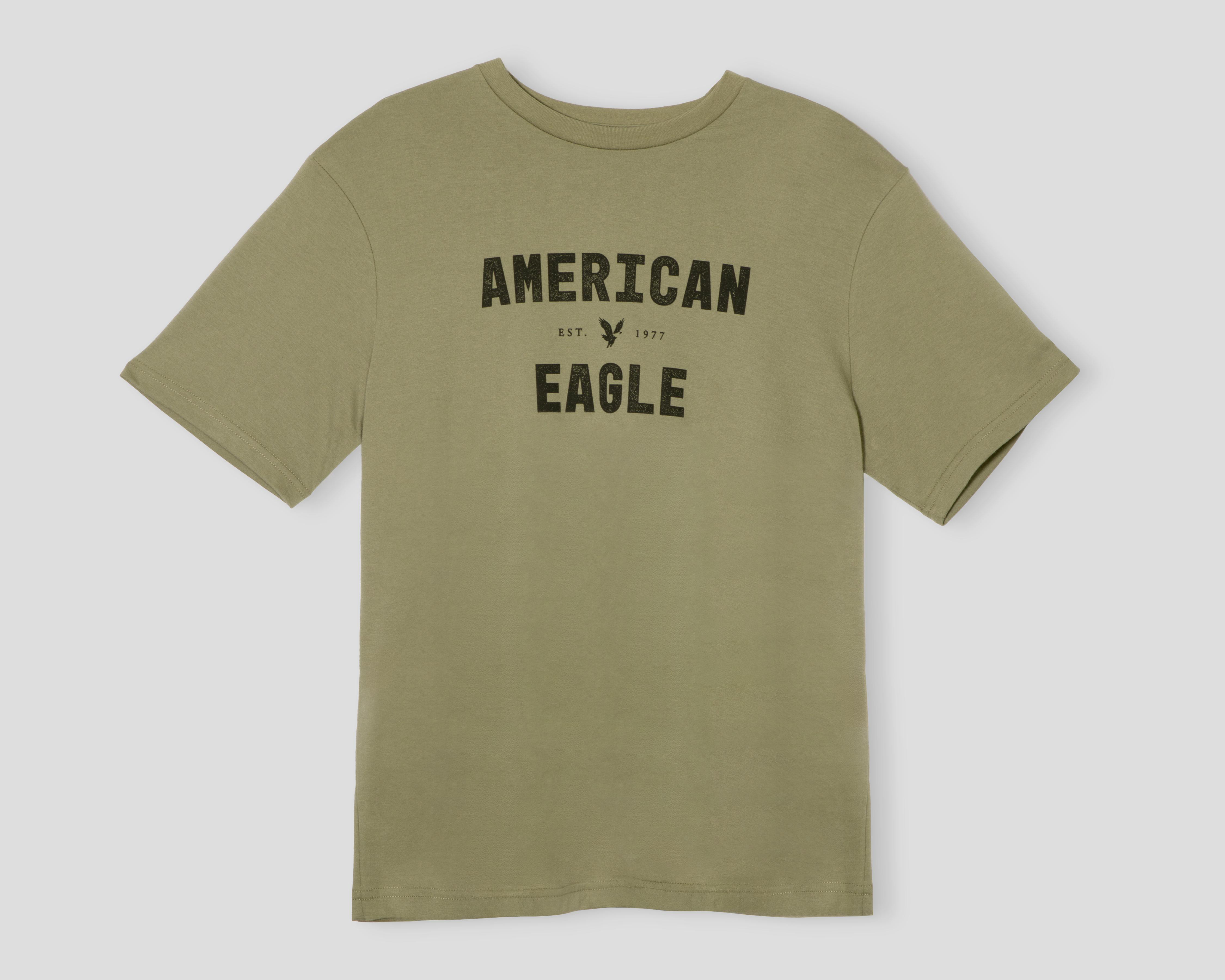 Foto 2 pulgar | Playera de Cuello Redondo Verde Oliva American Eagle para Hombre