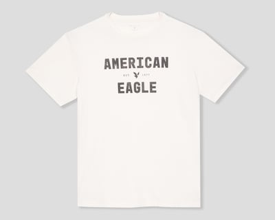 Foto 1 | Playera de Cuello Redondo Blanco American Eagle para Hombre