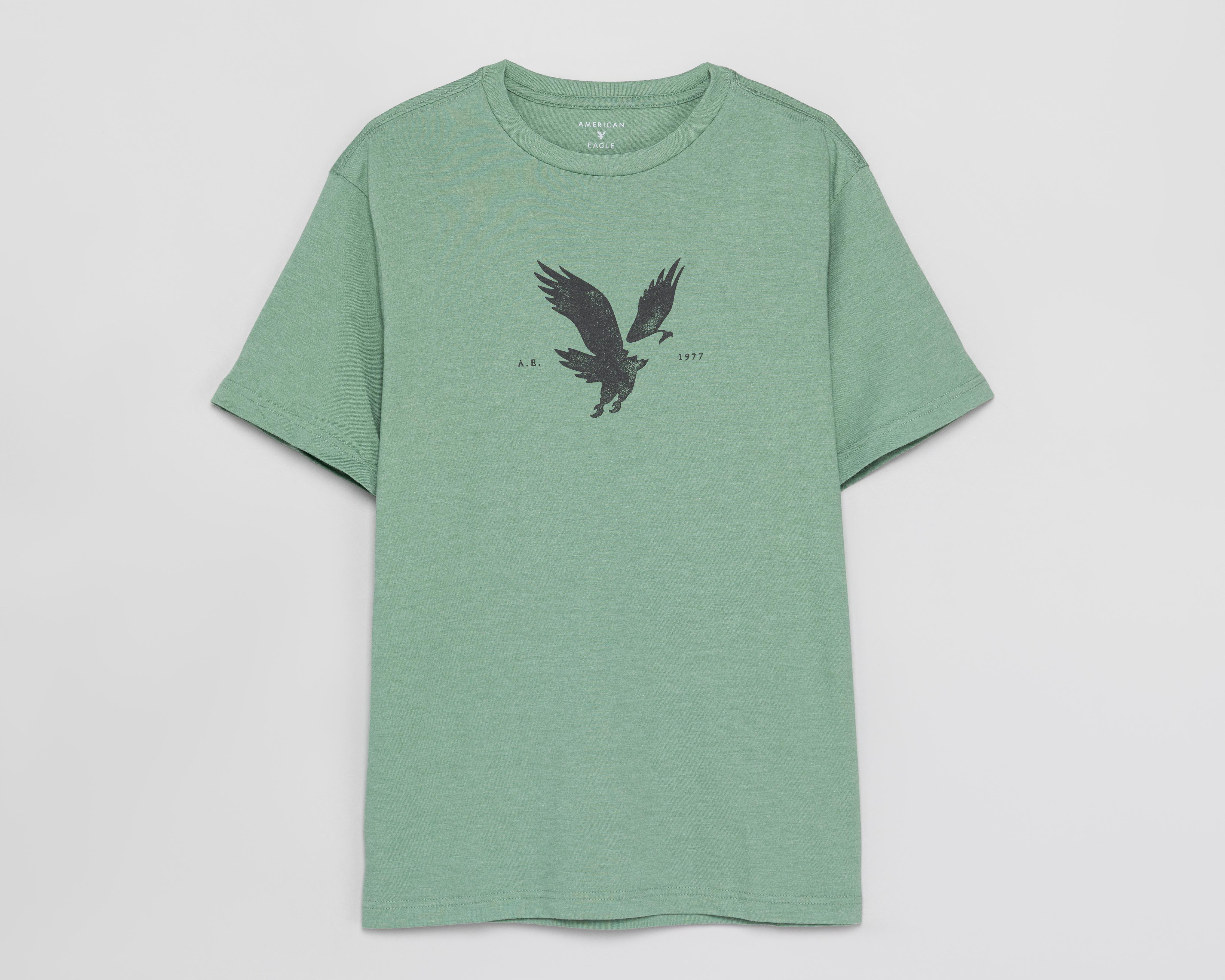 Playera de Cuello Redondo Verde American Eagle para Hombre