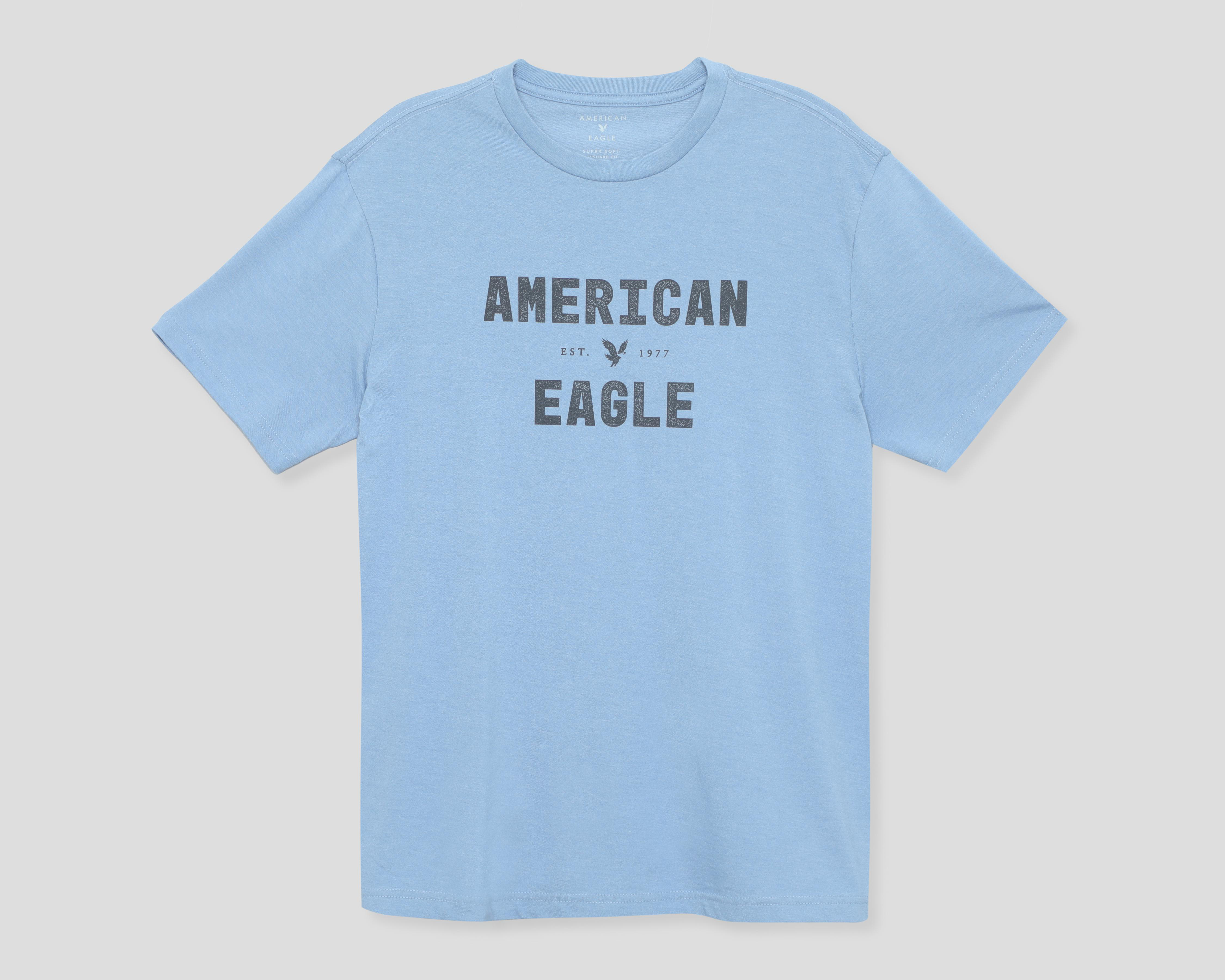 Foto 2 pulgar | Playera Cuello Redondo American Eagle Azul para Hombre