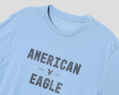 Foto 3 | Playera Cuello Redondo American Eagle Azul para Hombre
